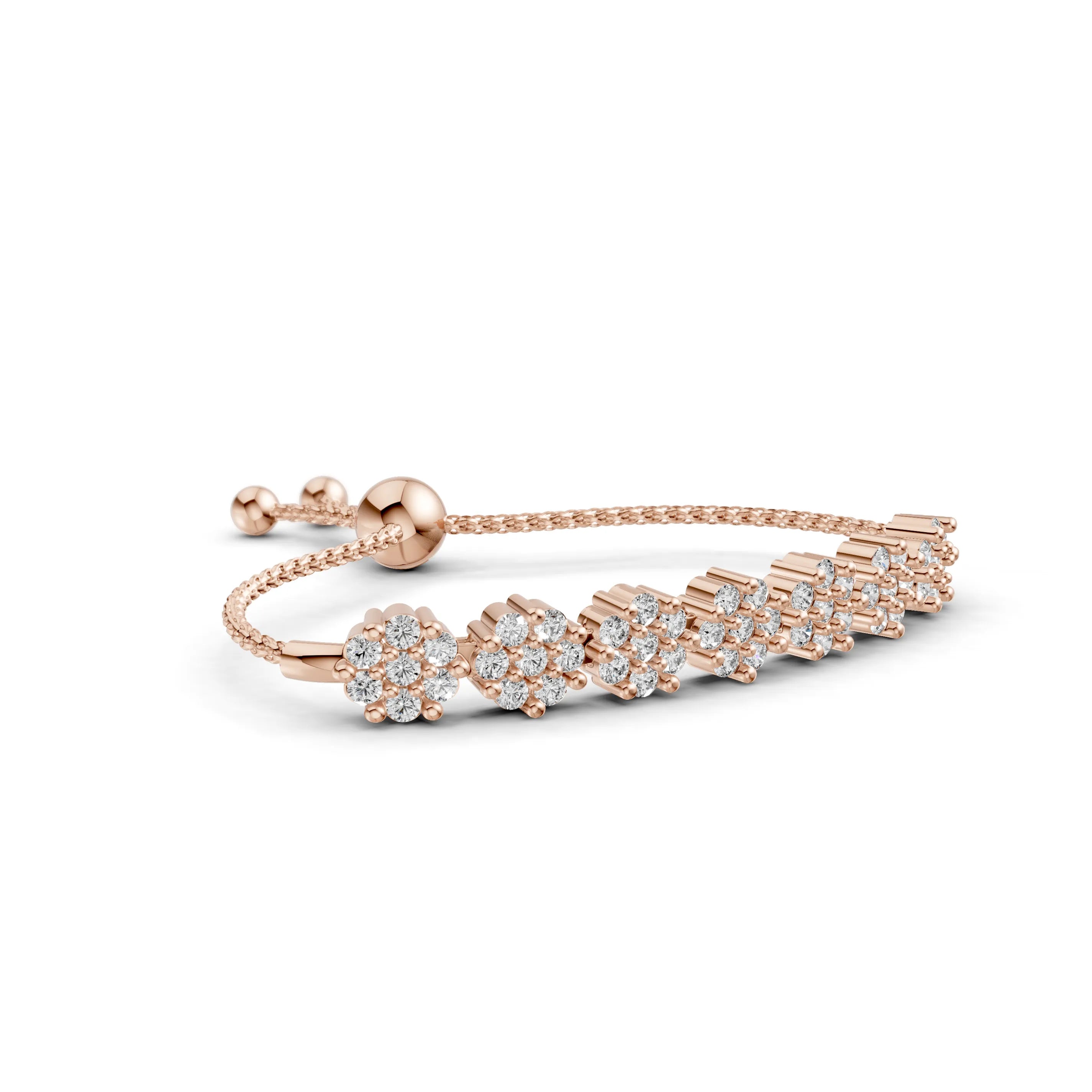 Pargold Solid Gold Timeless Elegance Gemstone Bracelet -Rose_Diamond_Diamond_Static_Rose