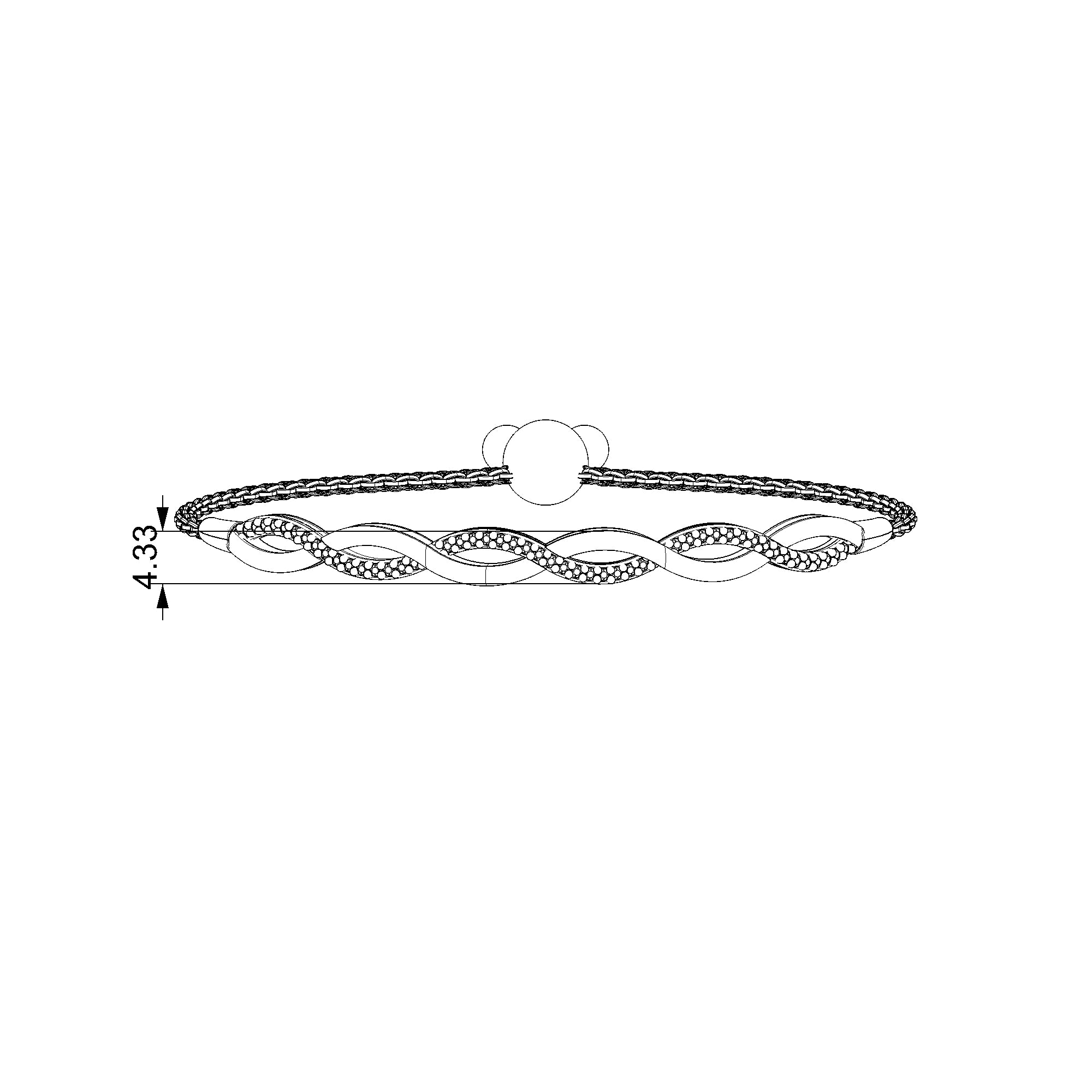 Pargold Solid Gold Infinity Twist Sparkle Bracelet-Static