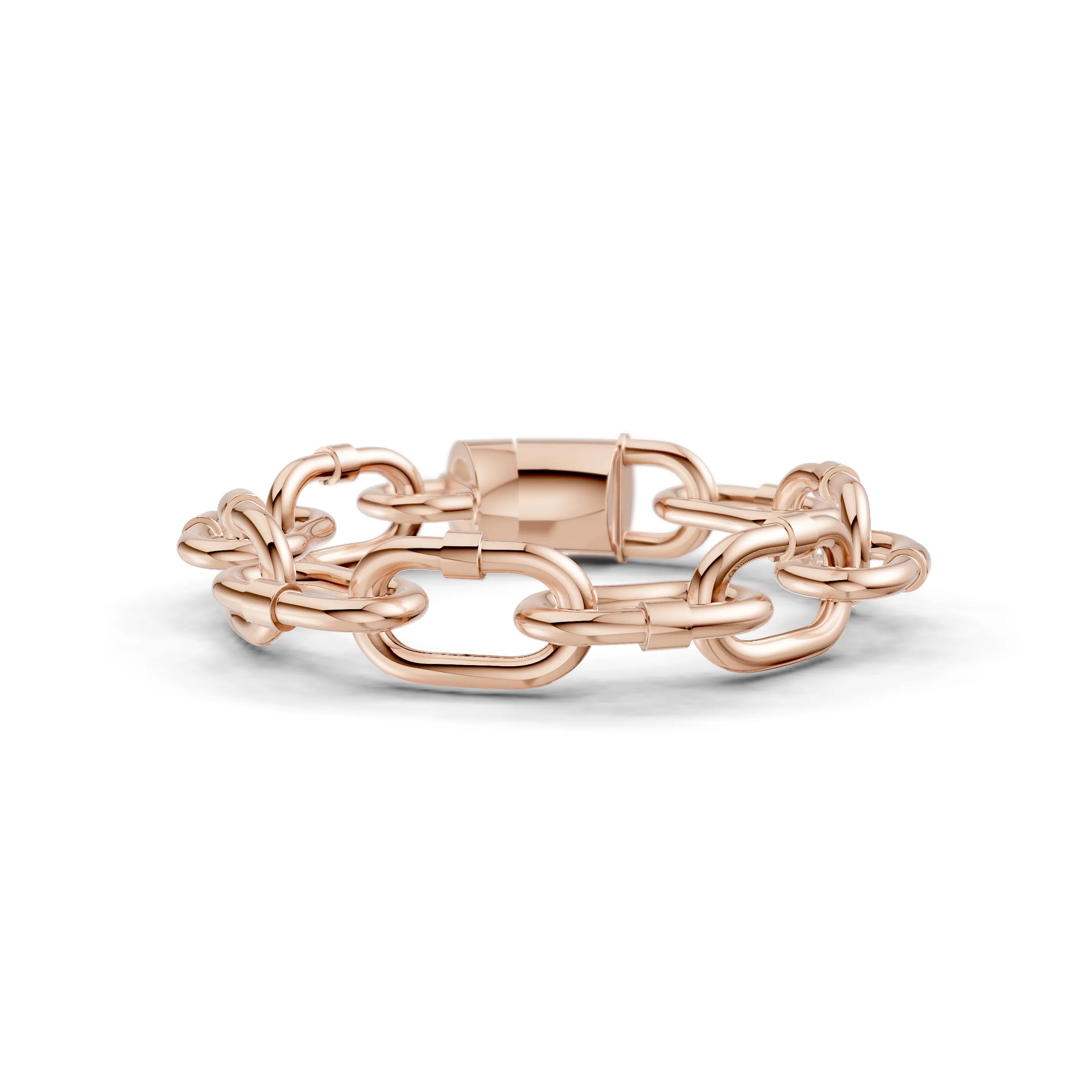Pargold Solid Gold Majestic Link Elegance Bracelet -Rose_Static_Rose
