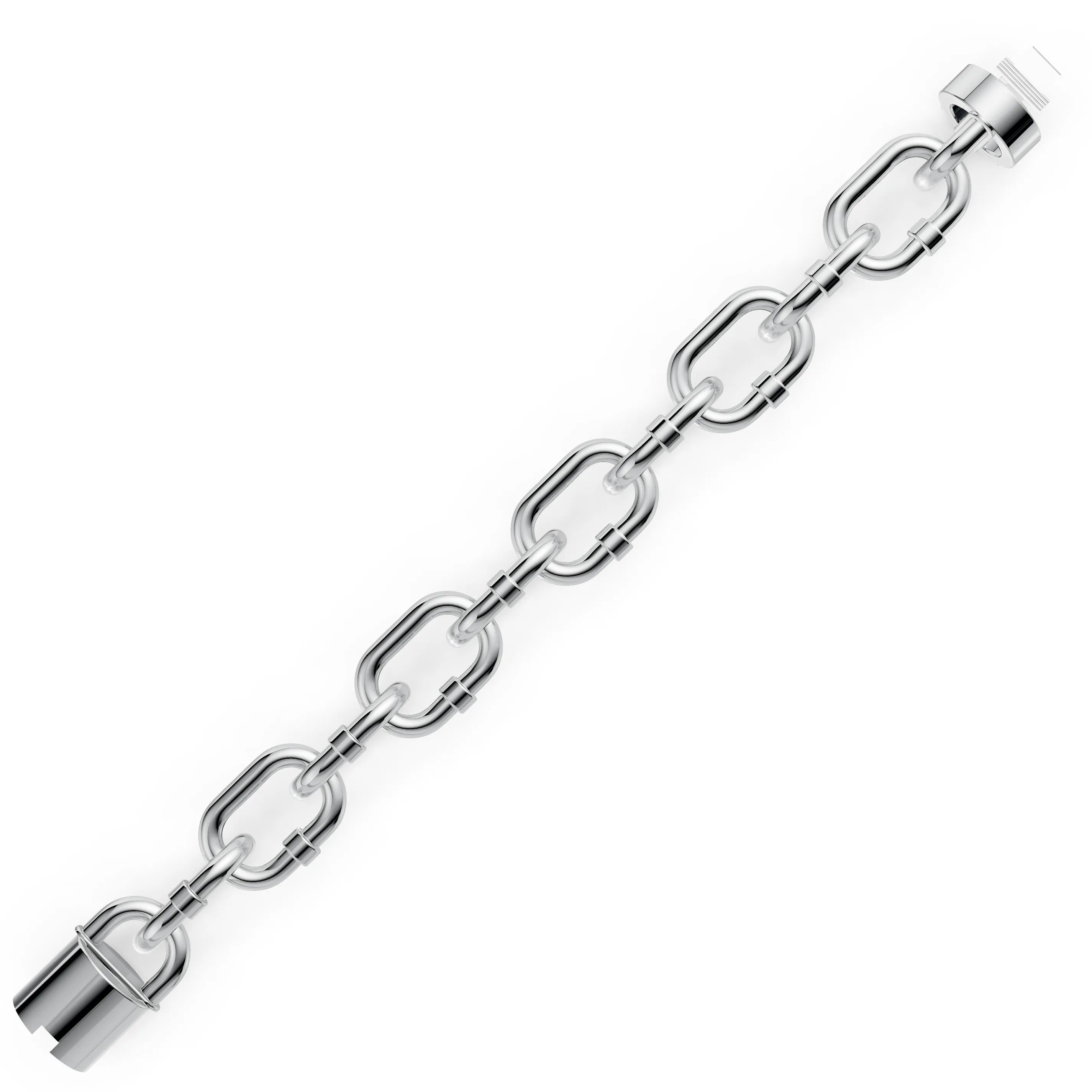 Pargold Solid Gold Majestic Link Elegance Bracelet -Silver_Static_Silver
