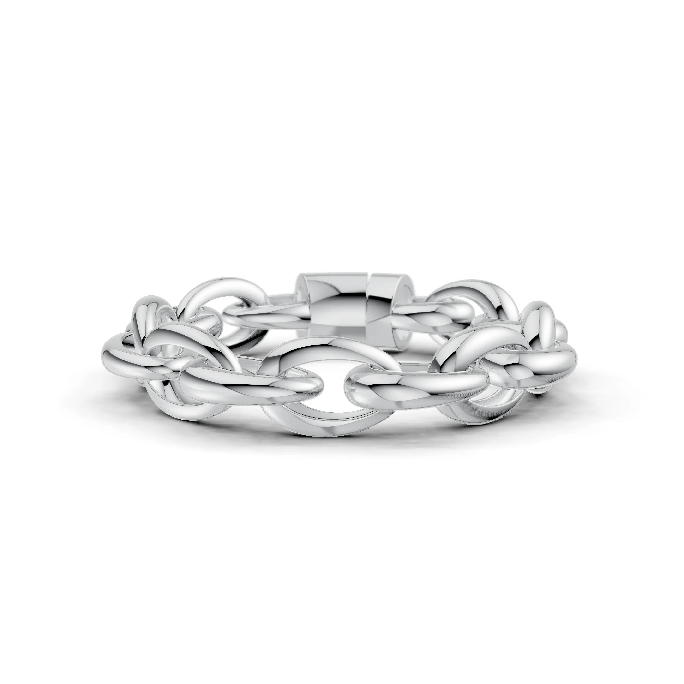 Pargold Solid Gold Timeless Elegance Gold Link Bracelet -Silver_Static_Silver