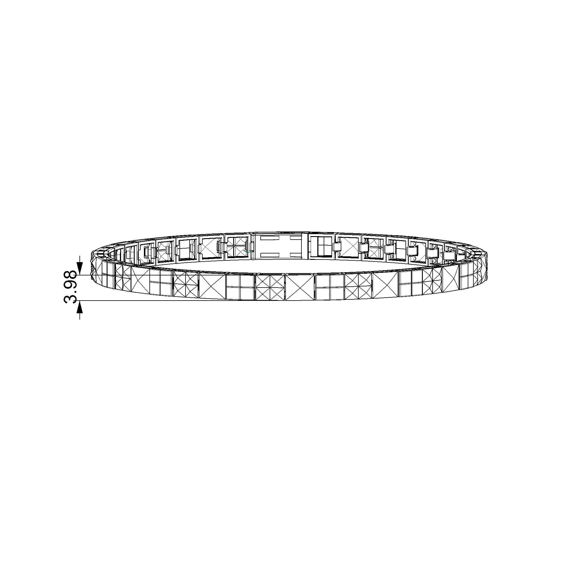 Pargold Solid Gold Facet Array Geometric Bracelet-Static