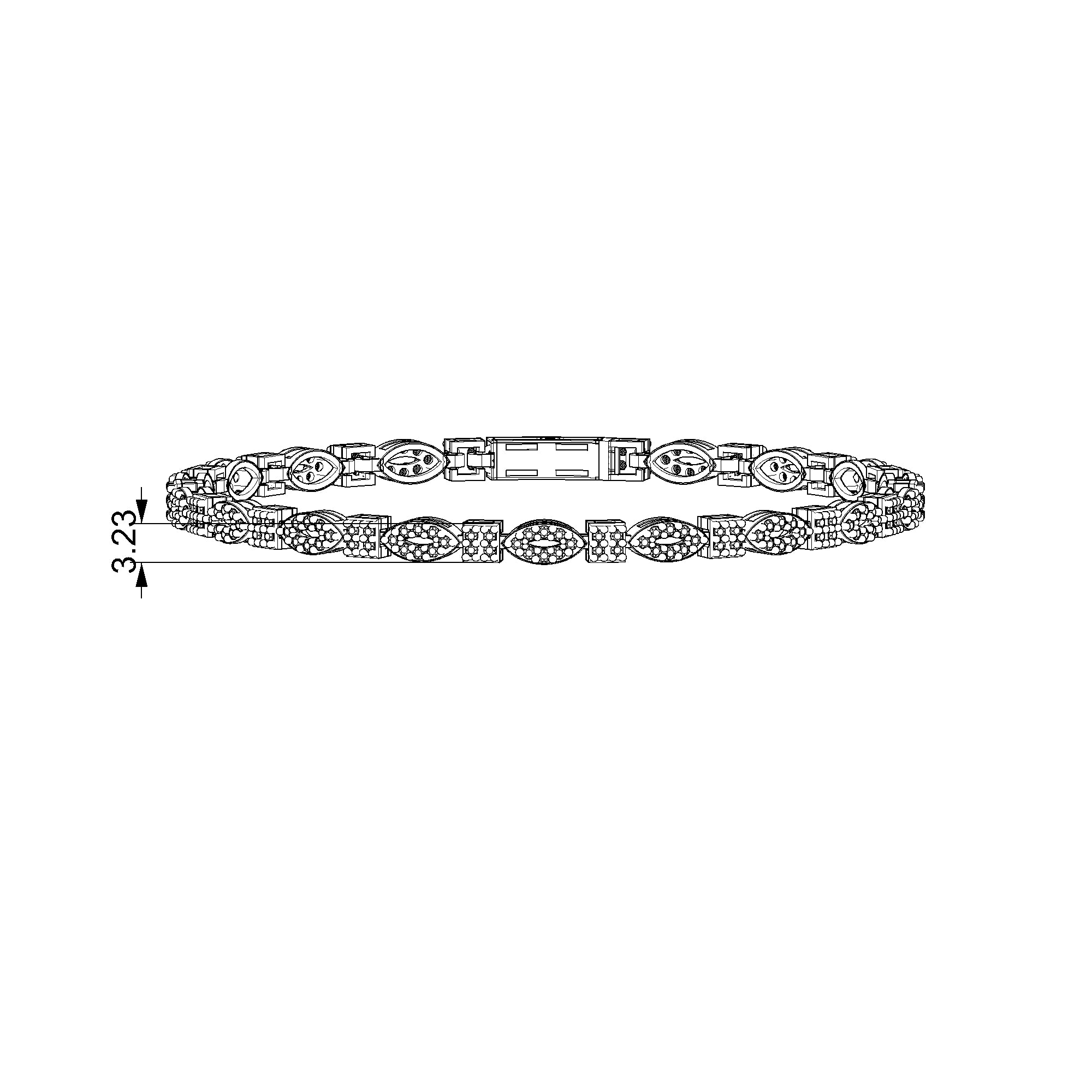 Pargold Solid Gold Dazzle o Dine Petal Link Bracelet-Static