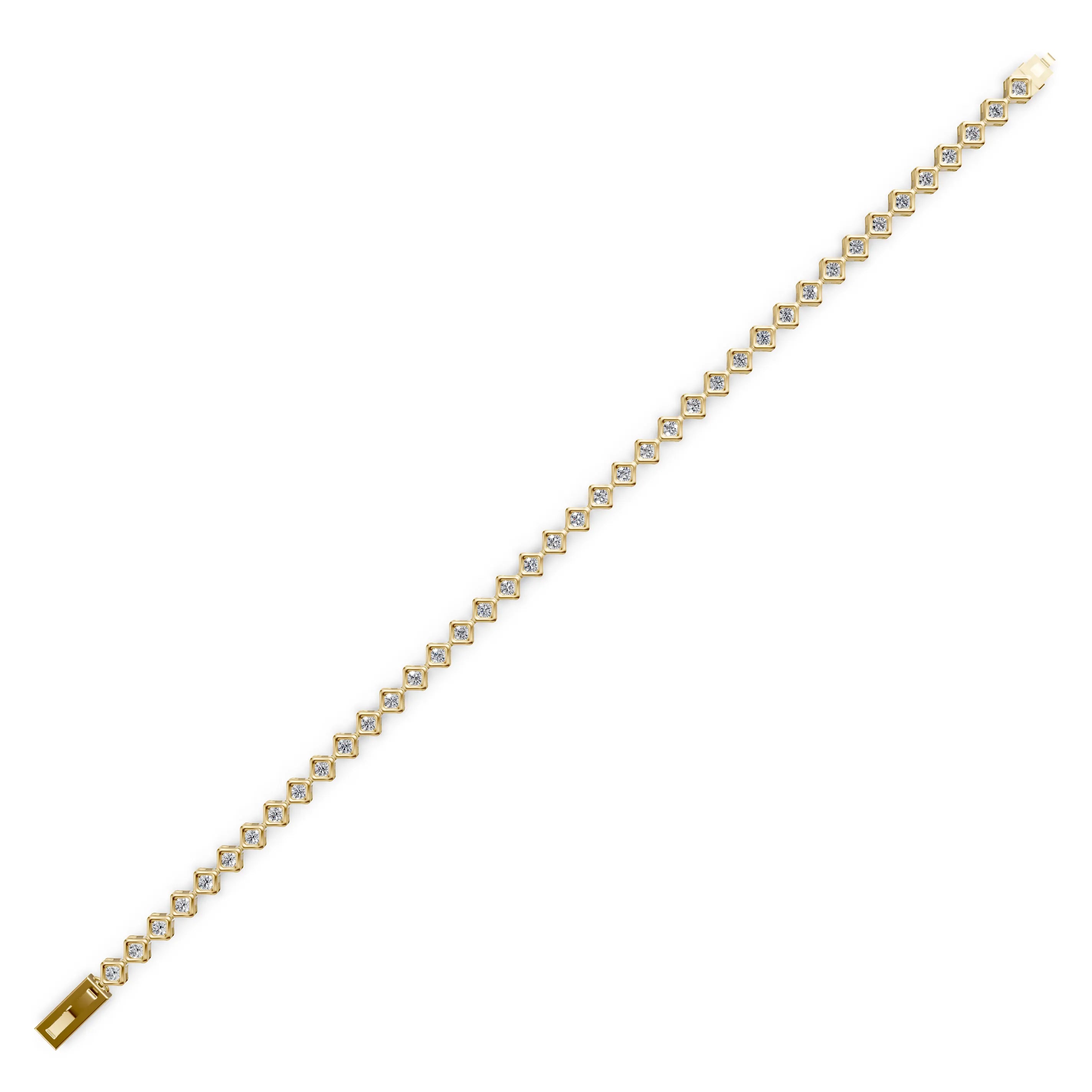 Pargold Solid Gold Luminous Geometric Harmony Bracelet -Gold_Diamond_Diamond_Static_Gold