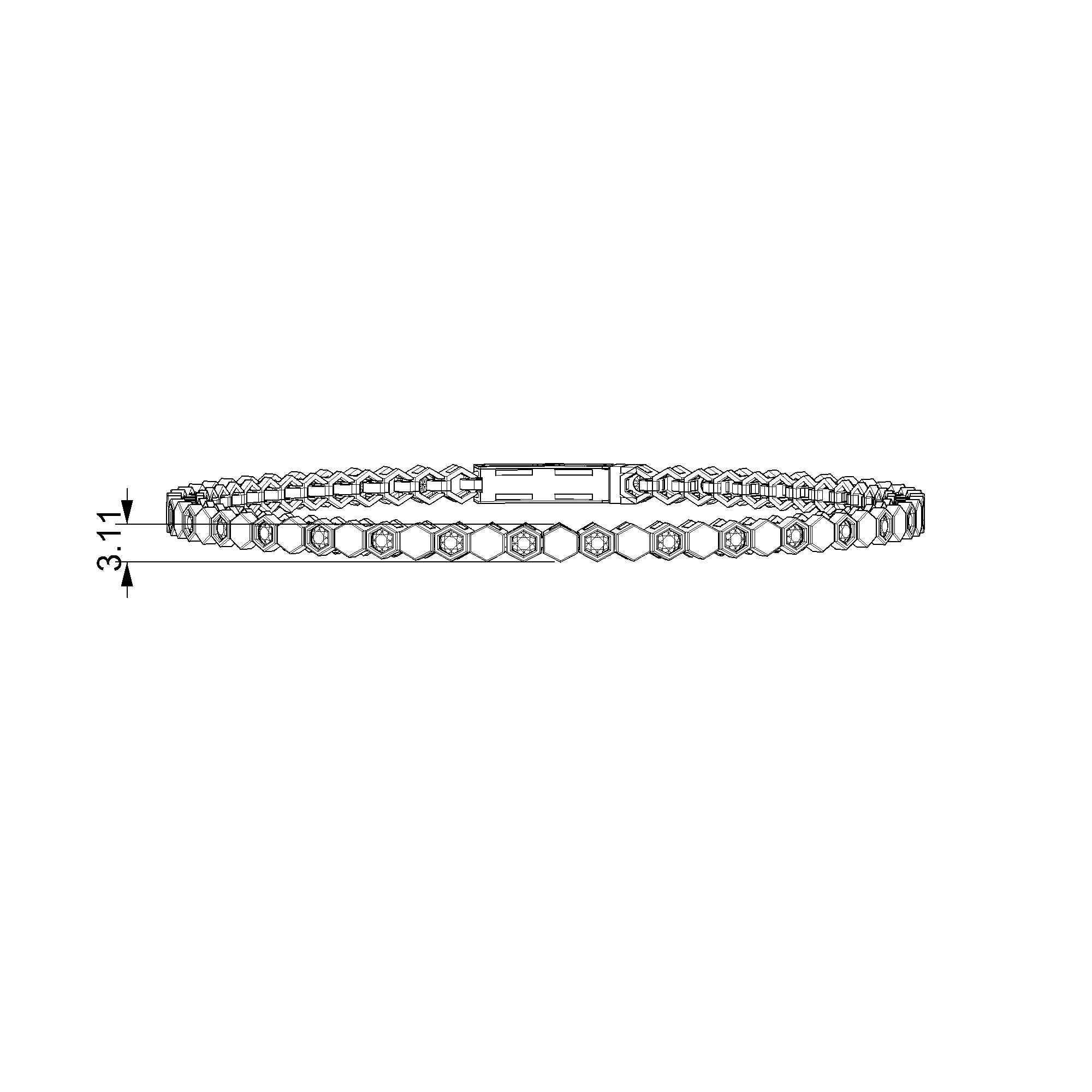 Pargold Solid Gold Glam Hexa Glint Bracelet-Static