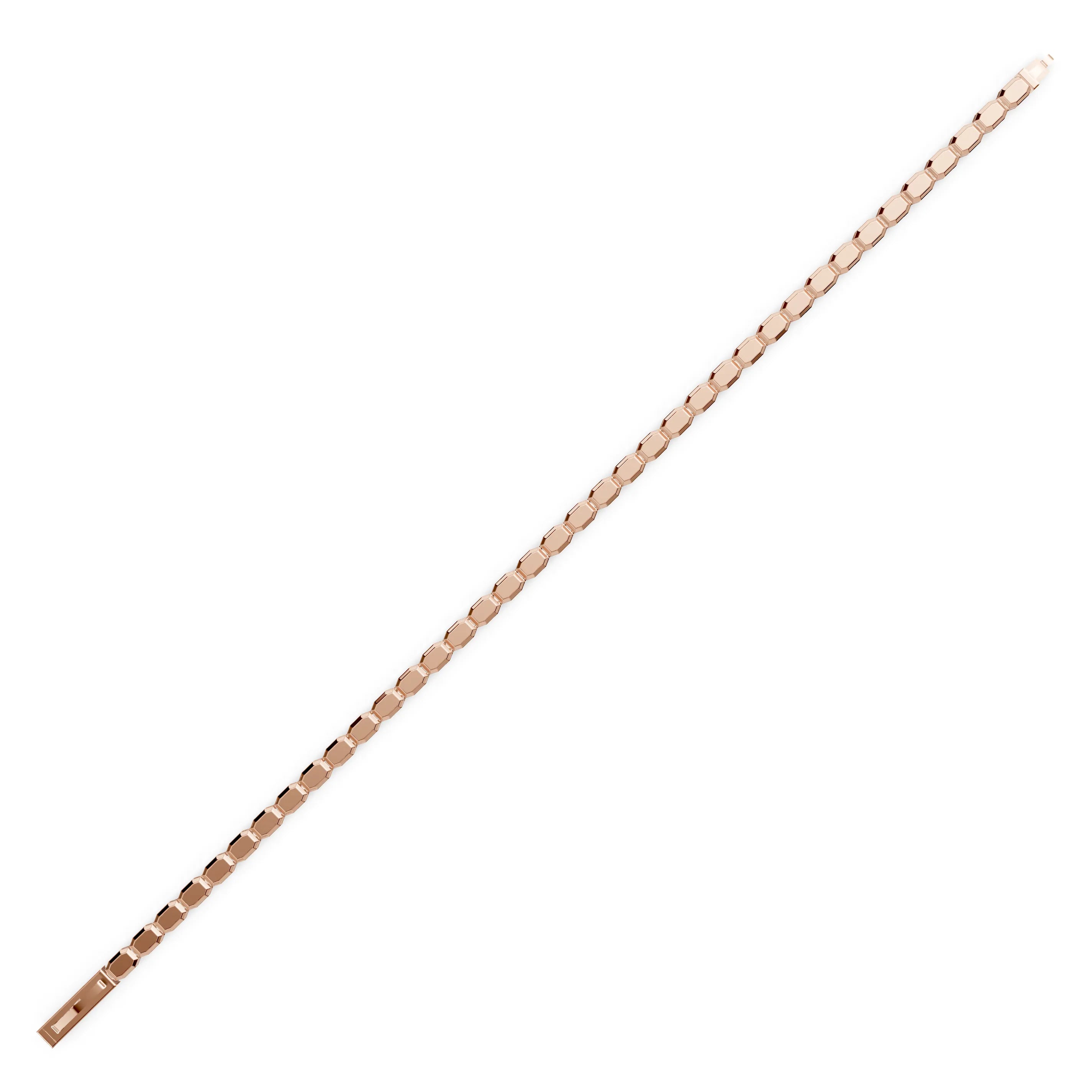Pargold Solid Gold Elegant Prism Faceted Bracelet -Rose_Static_Rose
