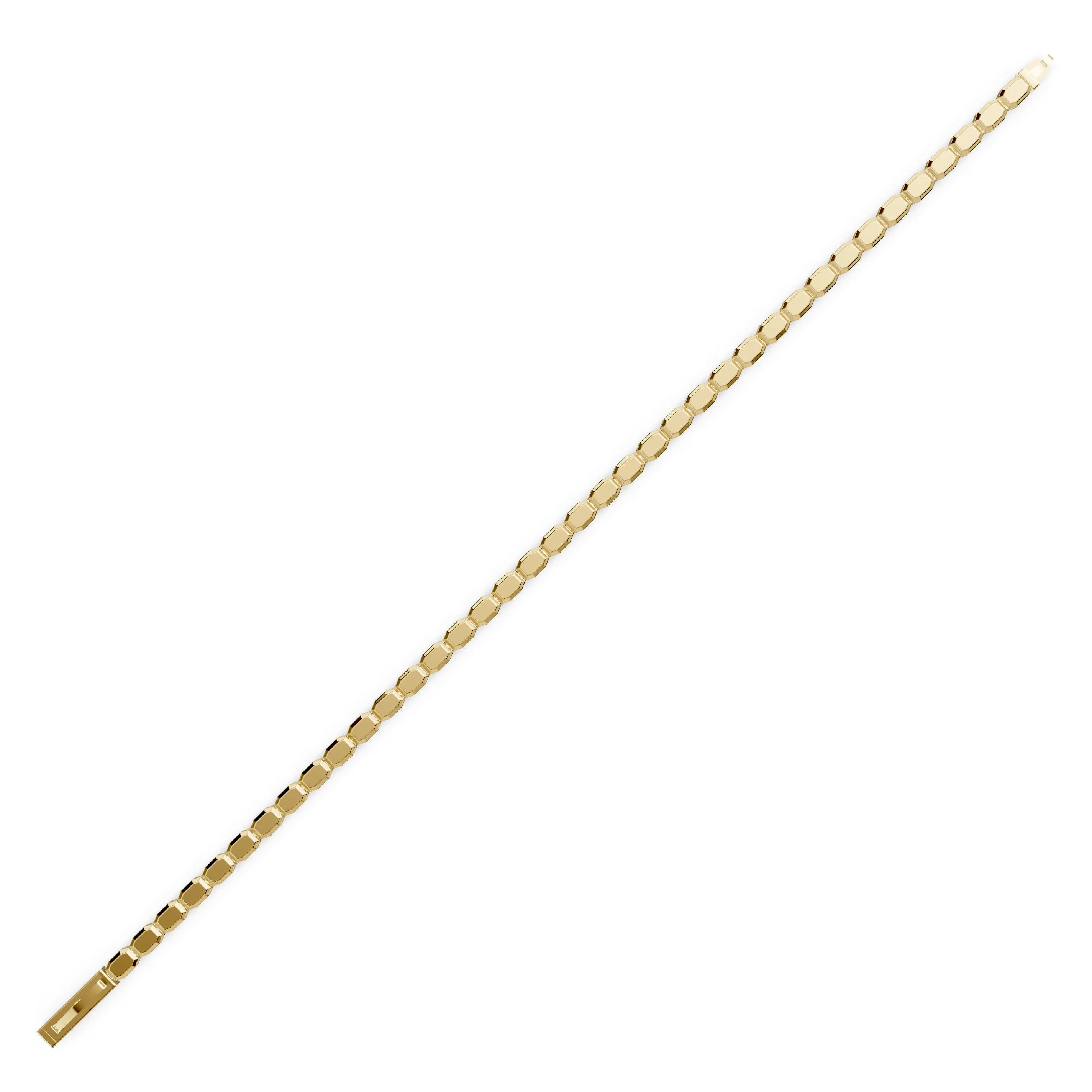 Pargold Solid Gold Elegant Prism Faceted Bracelet -Gold_Static_Gold
