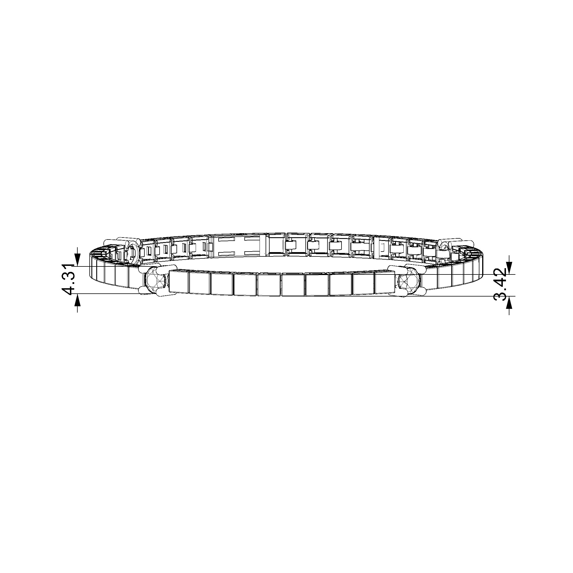 Pargold Solid Gold Solitaire Sparkle Geometric Bracelet-Static