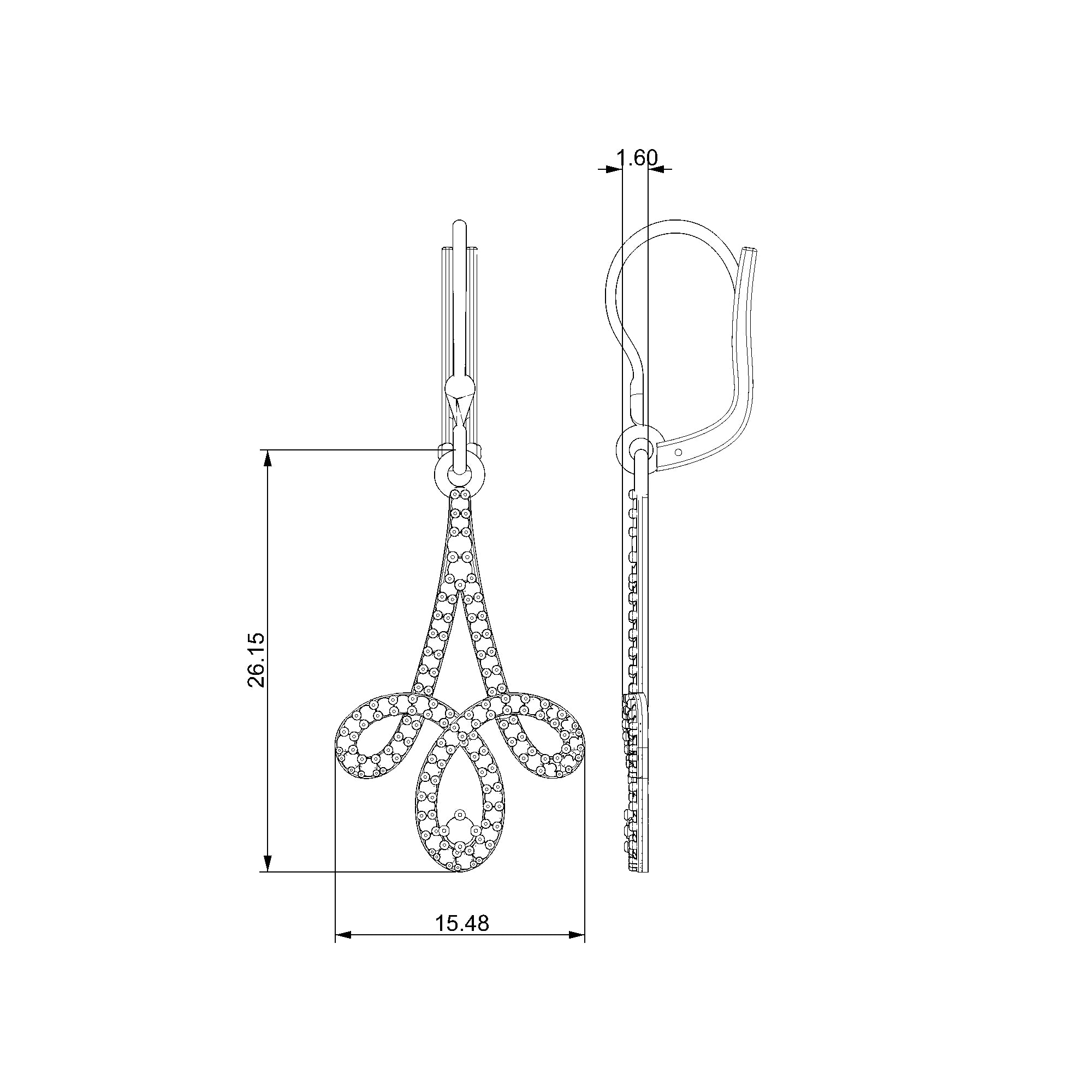 Pargold Solid Gold Pavé Fleur Elegance Earrings-Static