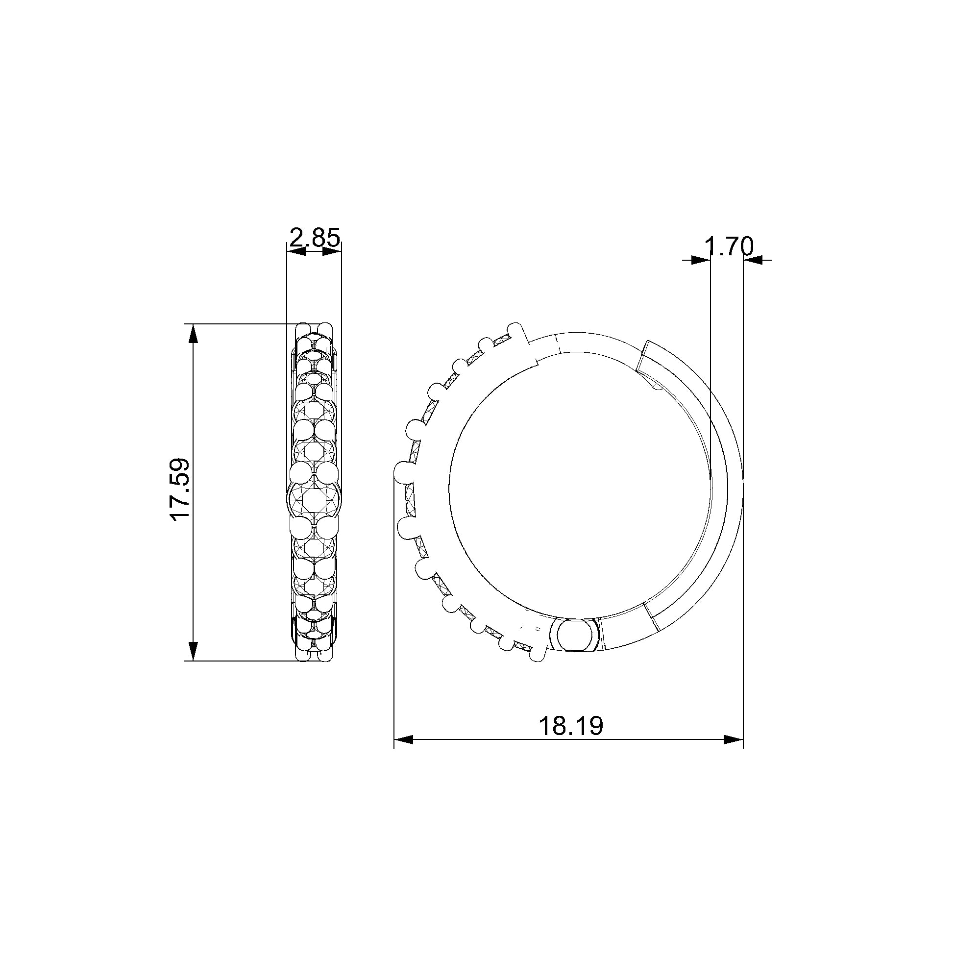 Pargold Solid Gold Radiant Cascade Pave Hoop Earrings-Static