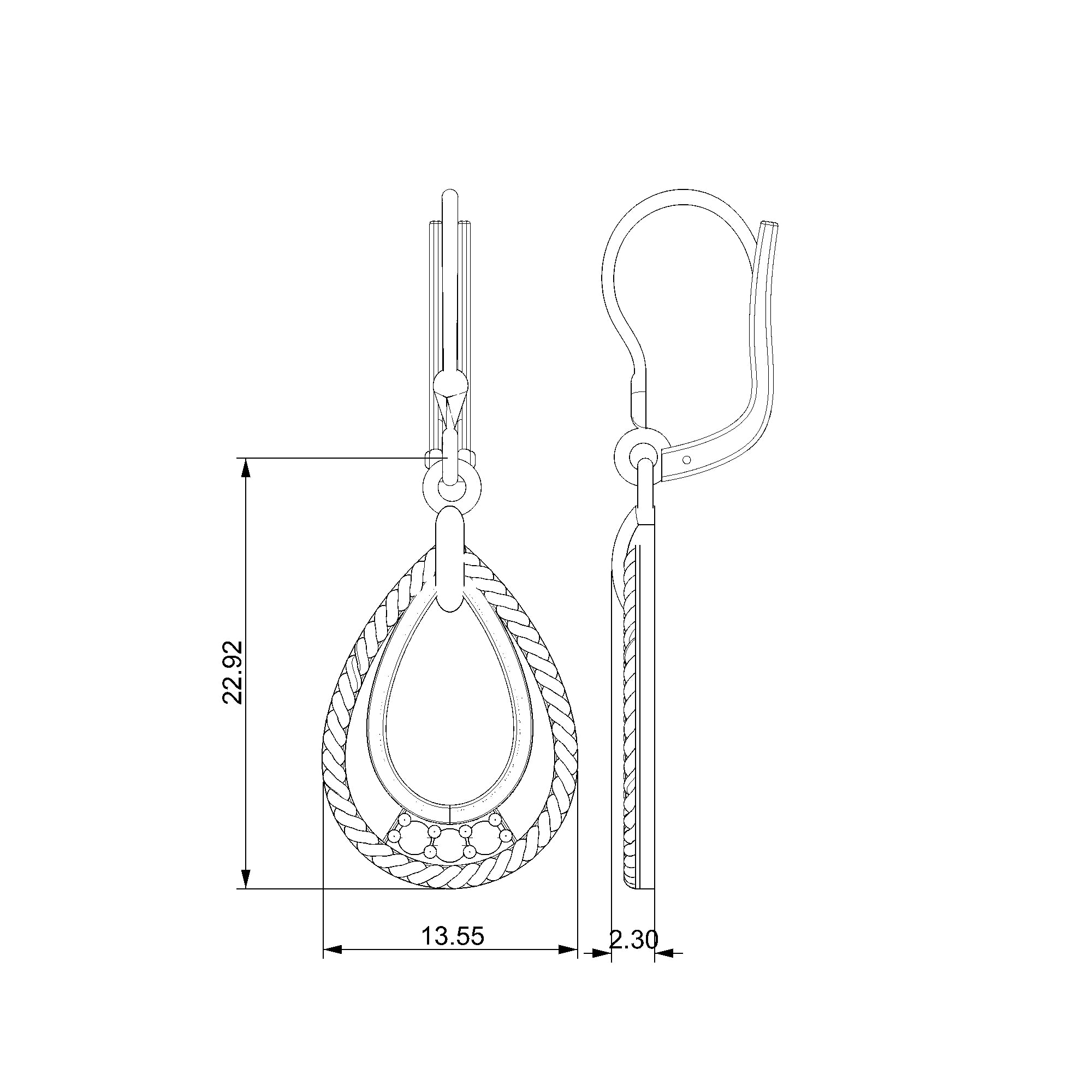 Pargold Solid Gold Gilded Drape Gemstone Earrings-Static