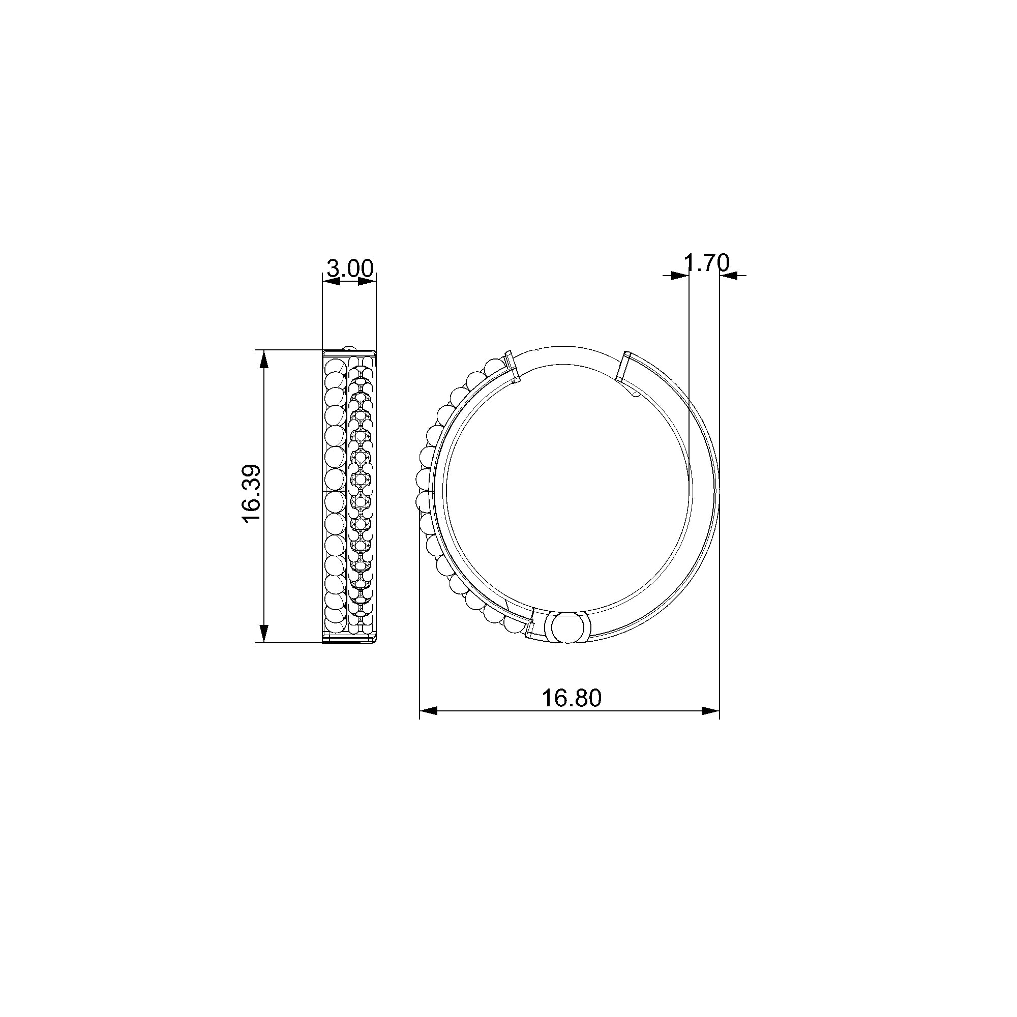 Pargold Solid Gold Radiant Orbit Elegance Hoop Earrings-Static