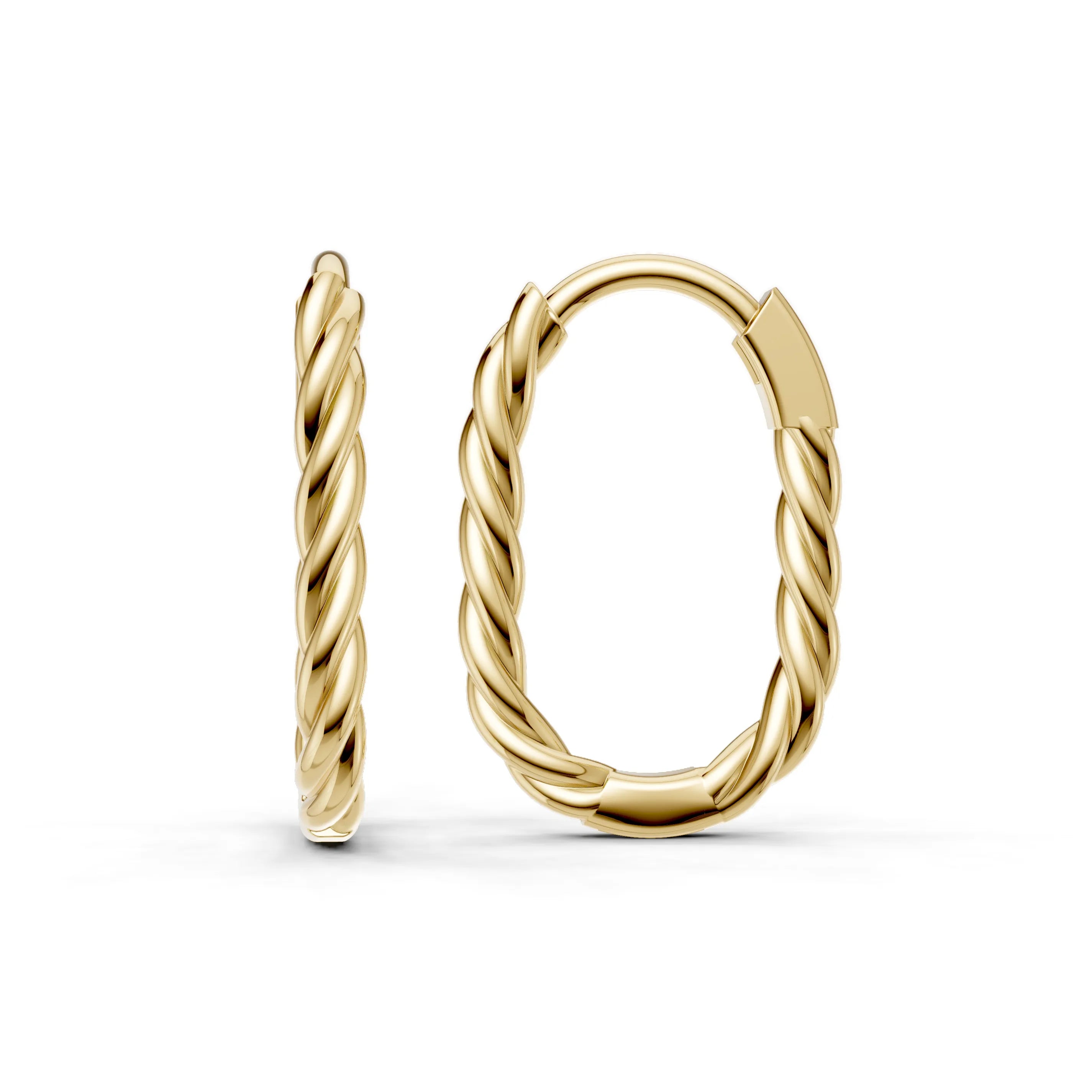 Pargold Solid Gold Twisted Gold Hoops -Gold_Static_Gold