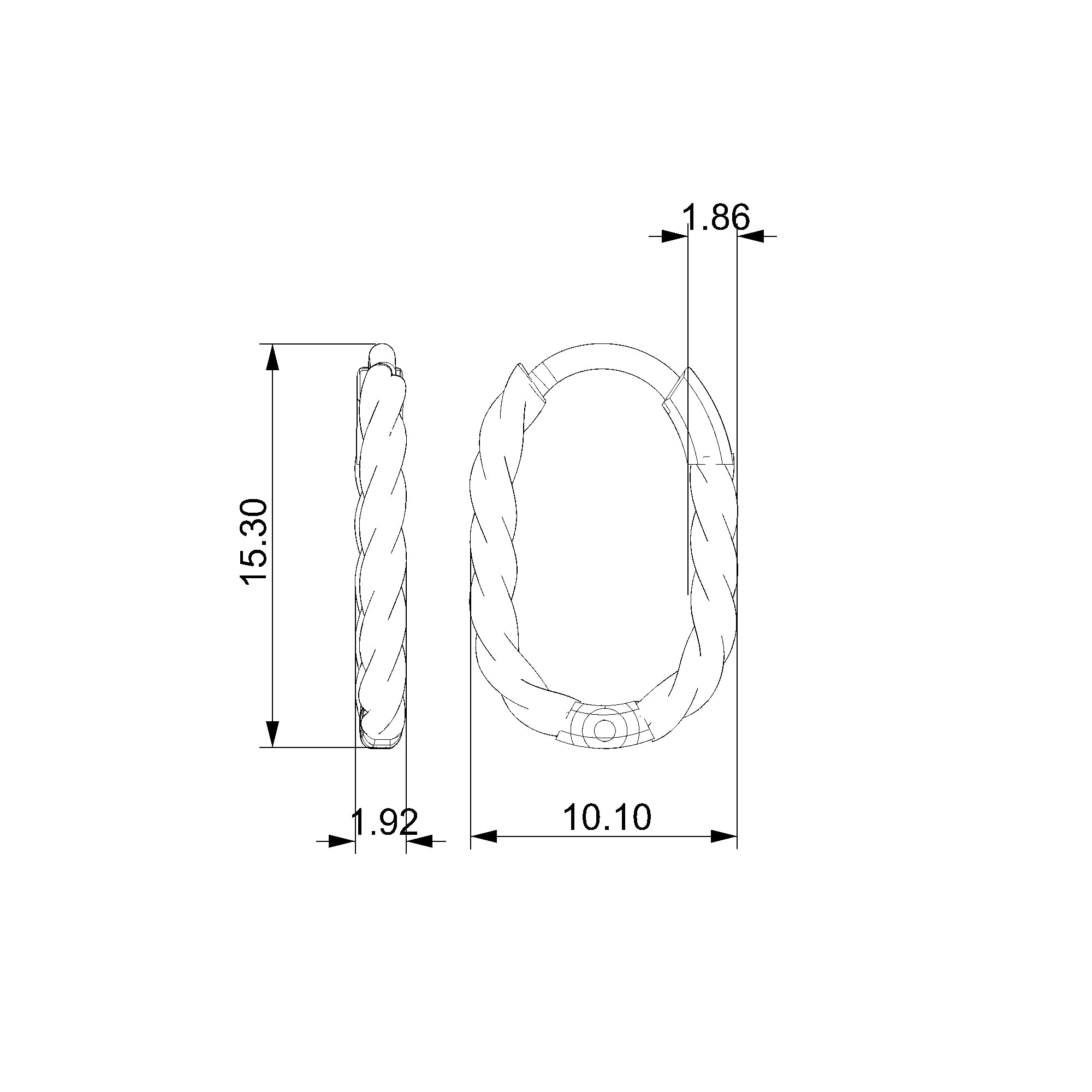 Pargold Solid Gold Twisted Gold Hoops-Static