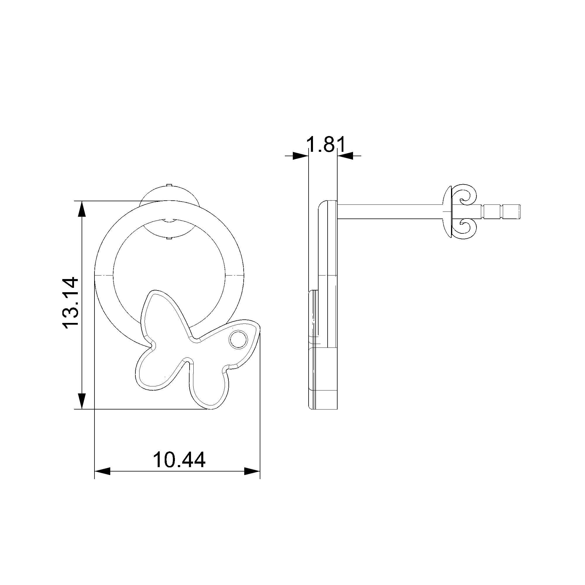 Pargold Solid Gold Butterfly Hoop Earrings-Static
