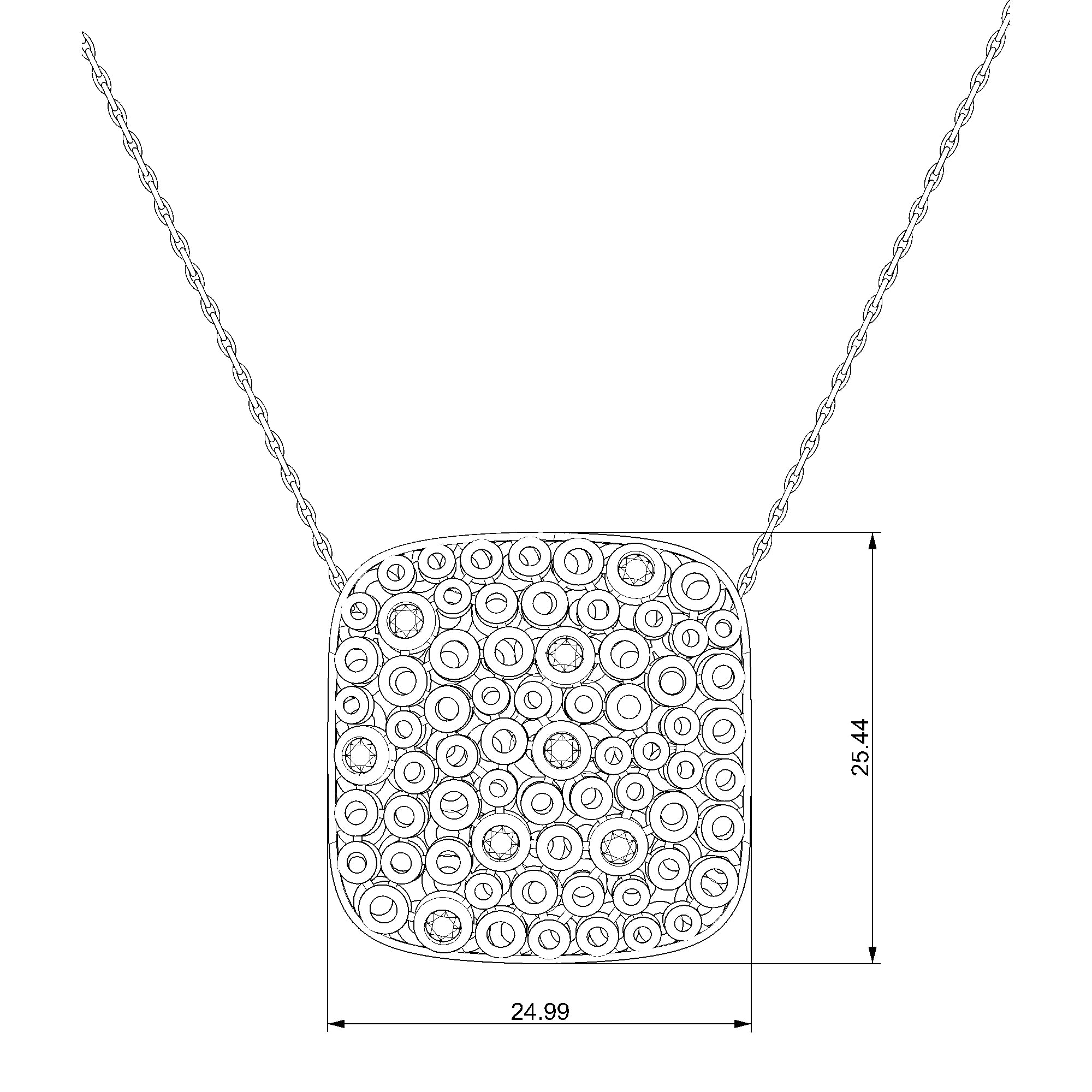 Pargold Solid Gold Illuminated Elegance Radiant Necklace-Static