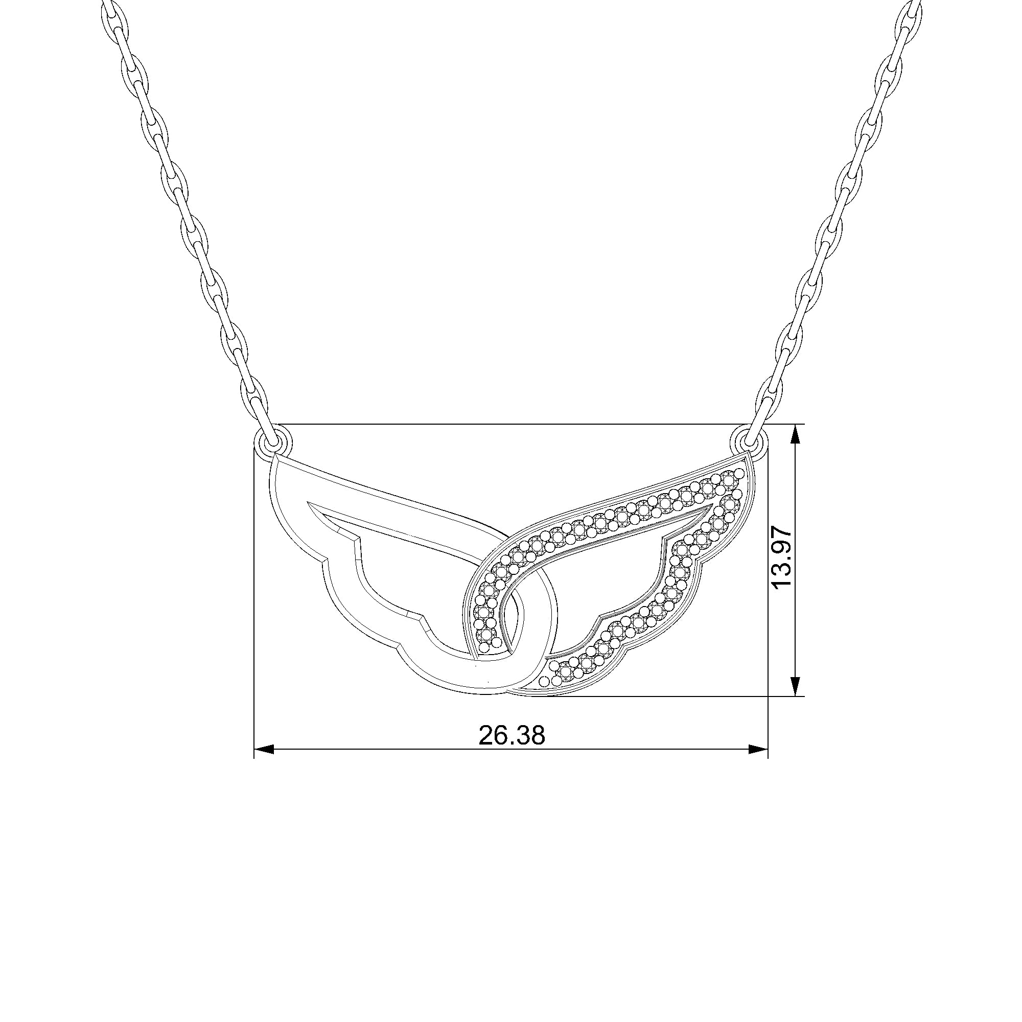 Pargold Solid Gold Wings of Elegance Radiant Gemstone Necklace-Static