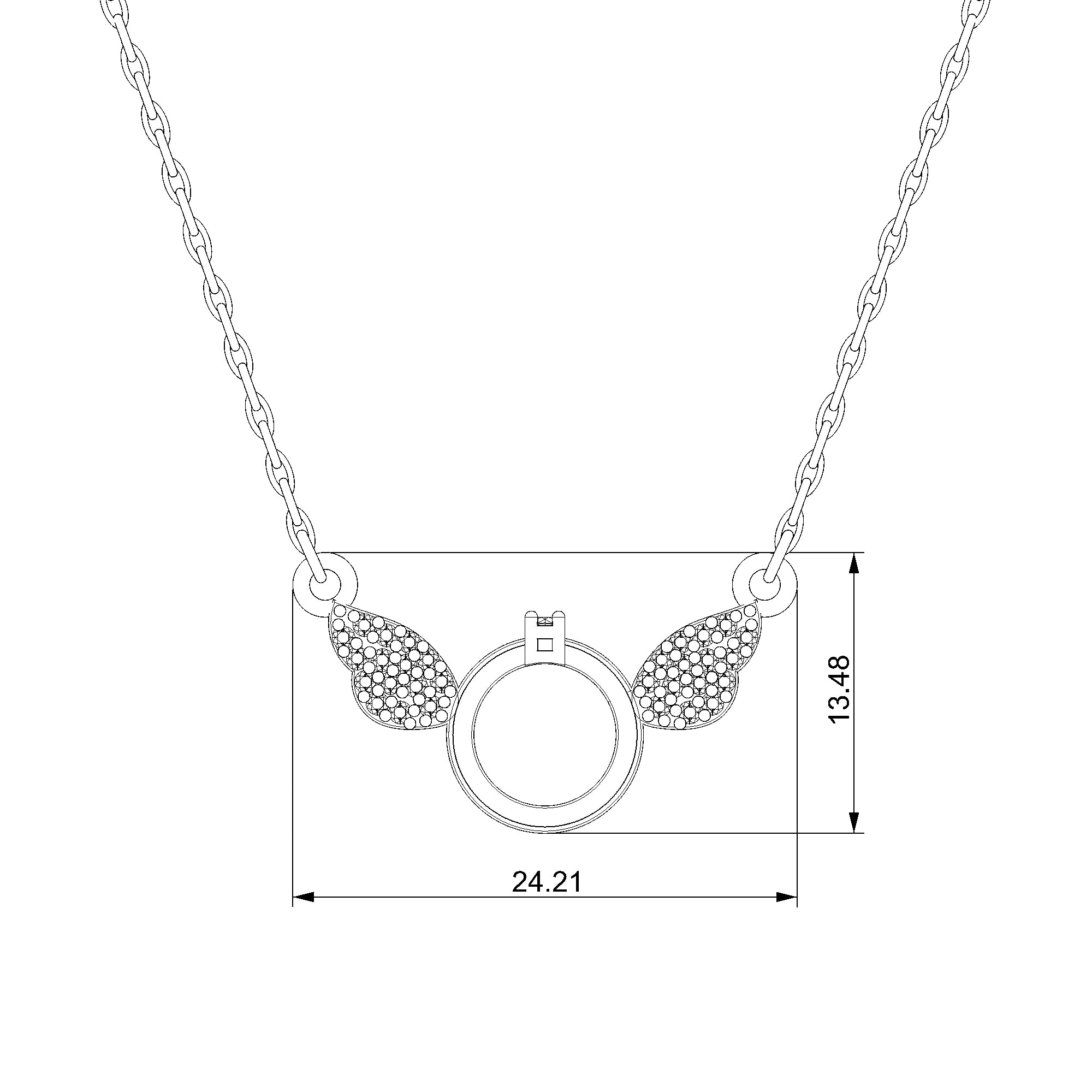 Pargold Solid Gold Celestial Winged Glow Necklace-Static