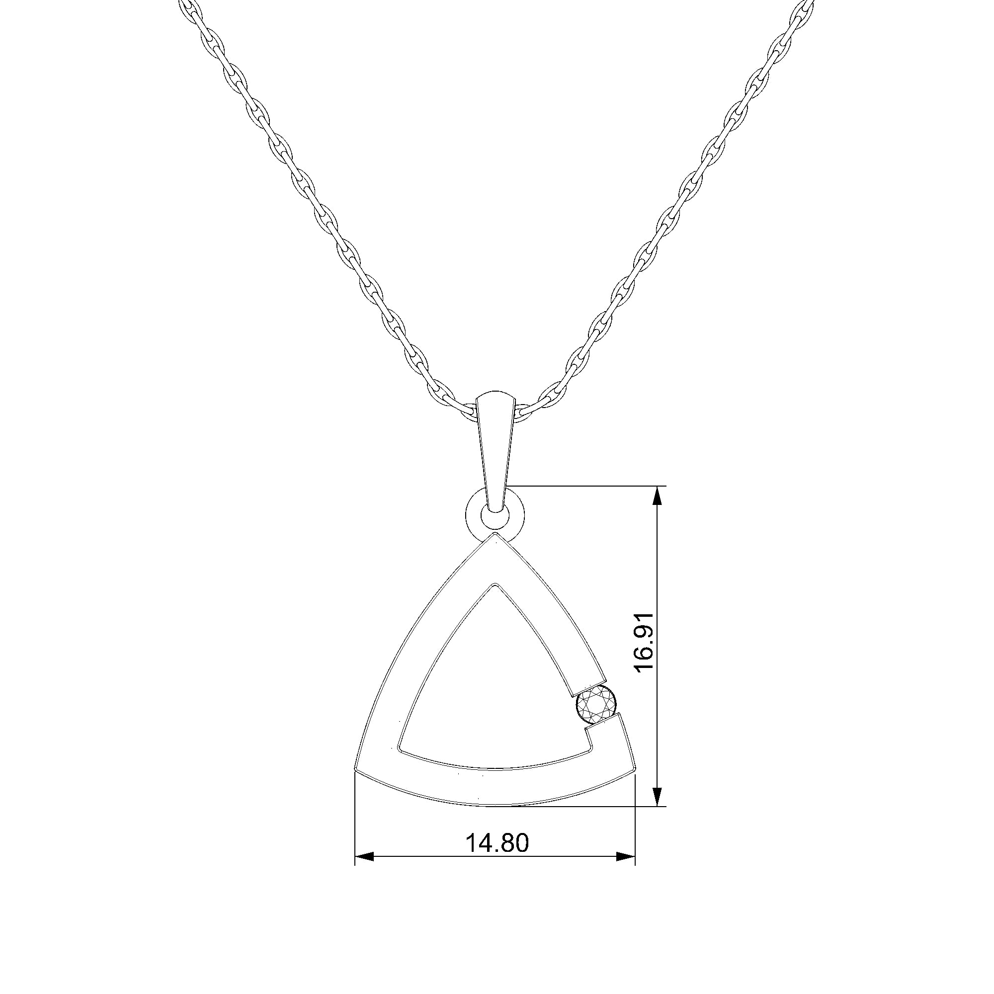 Pargold Solid Gold Geometric Elegance Radiant Pendant-Static