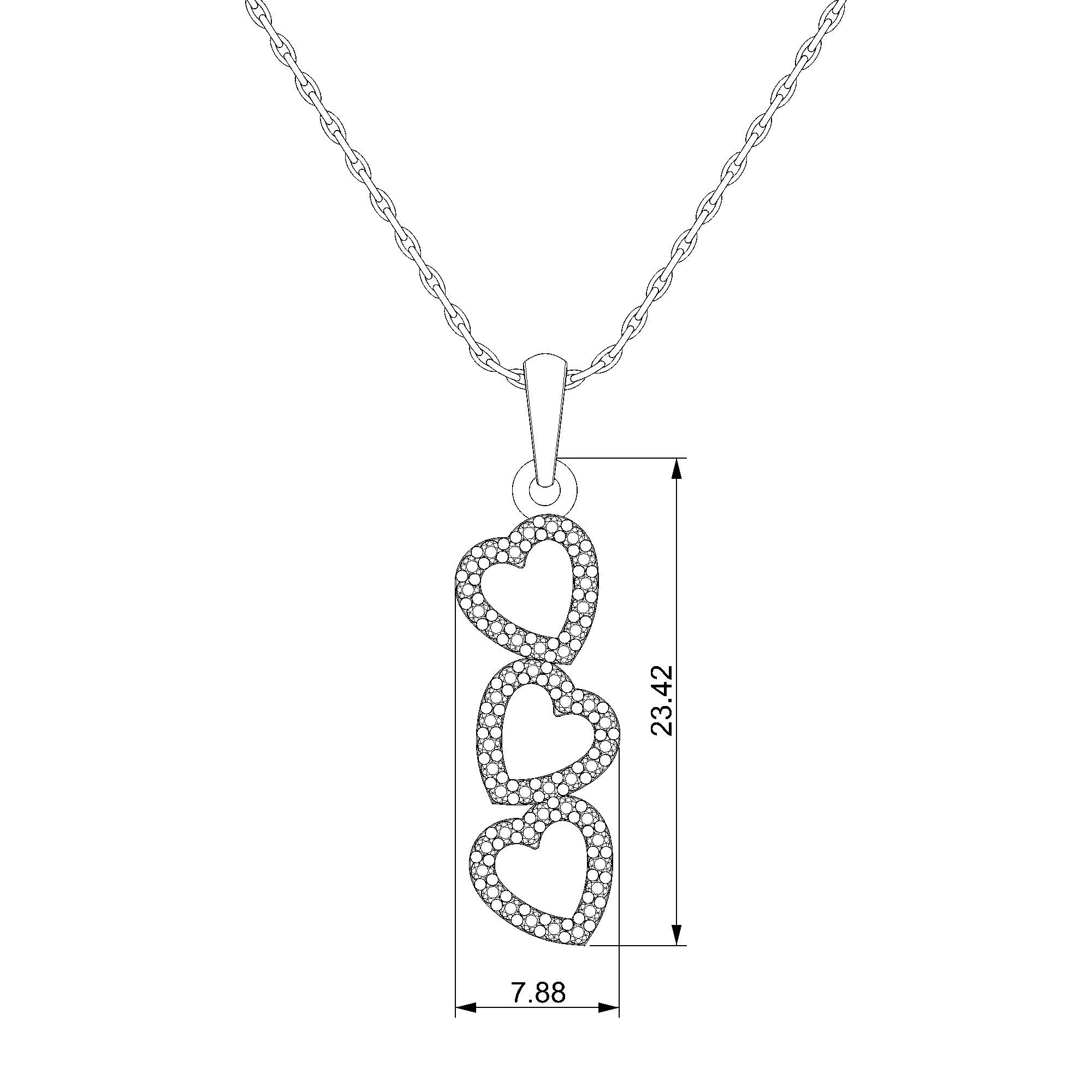 Pargold Solid Gold Hearts of Radiance Pendant-Static