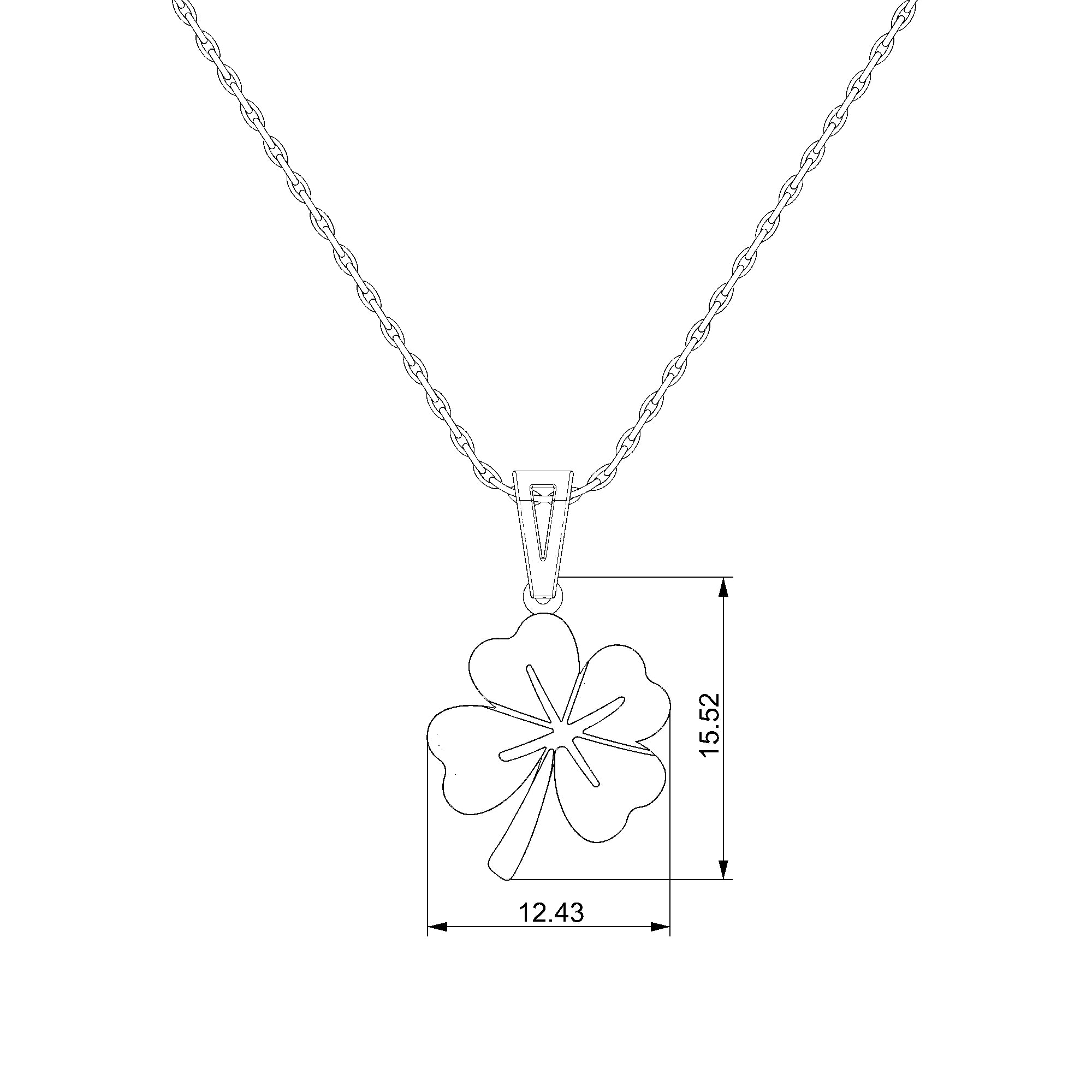 Pargold Solid Gold Four-Leaf Clover Charm Pendant-Static