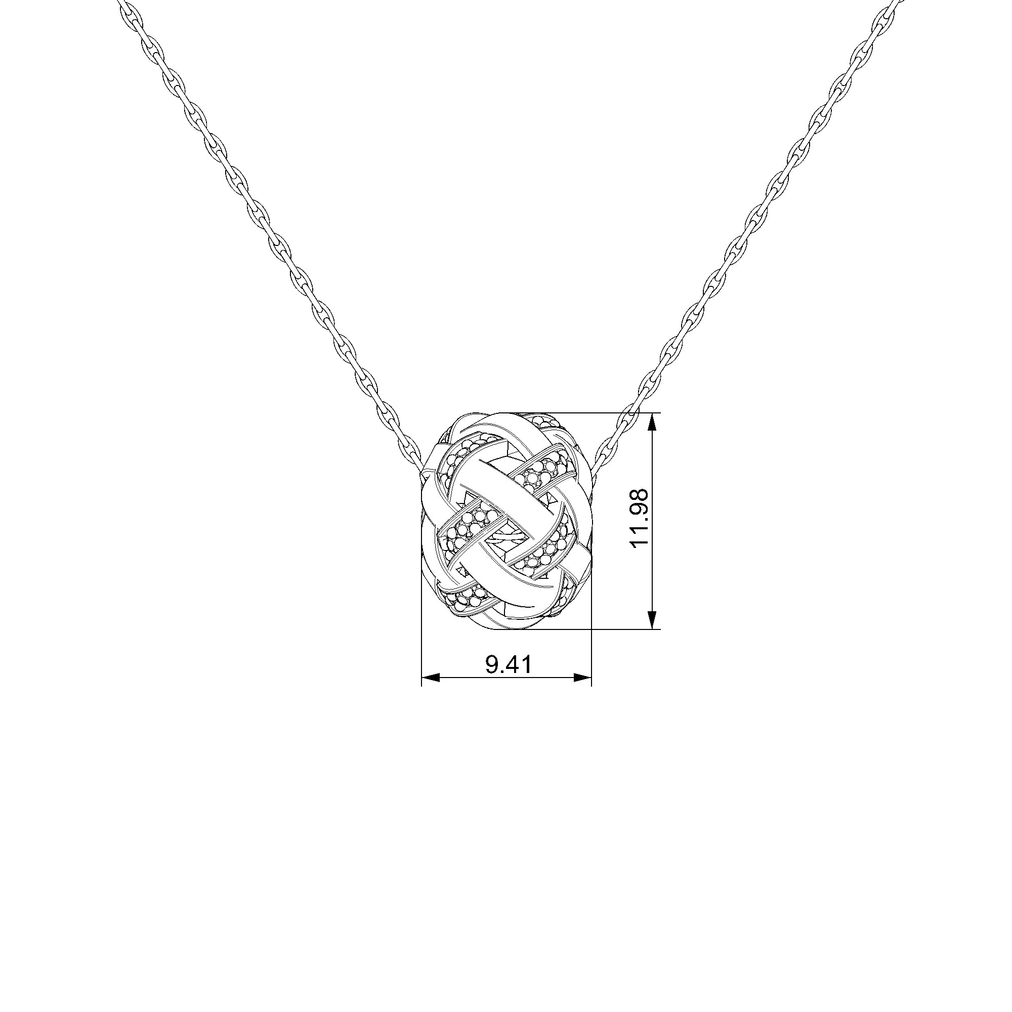 Pargold Solid Gold Timeless Elegance Woven Gemstone Necklace-Static