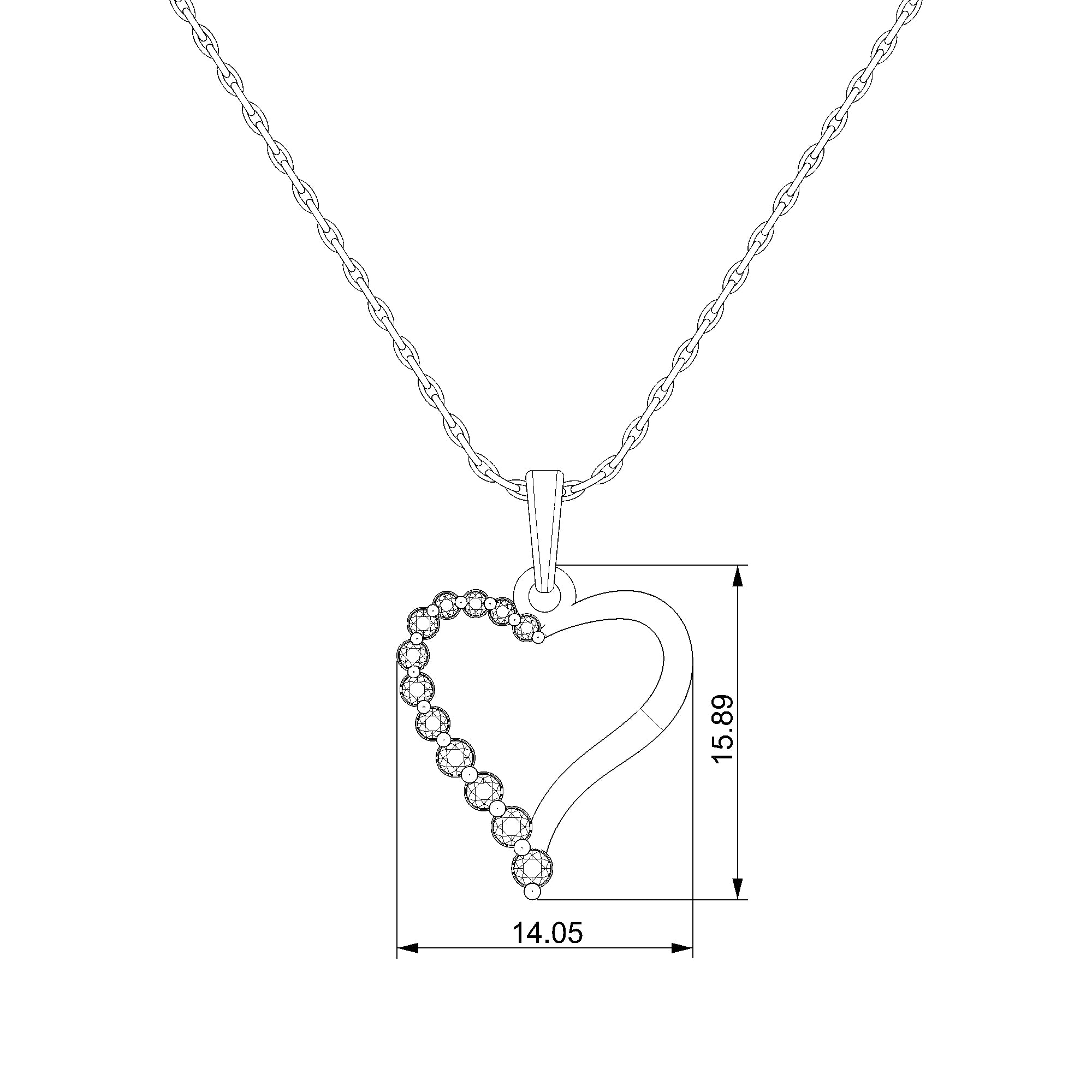 Pargold Solid Gold Radiant Heart Embrace Pendant-Static