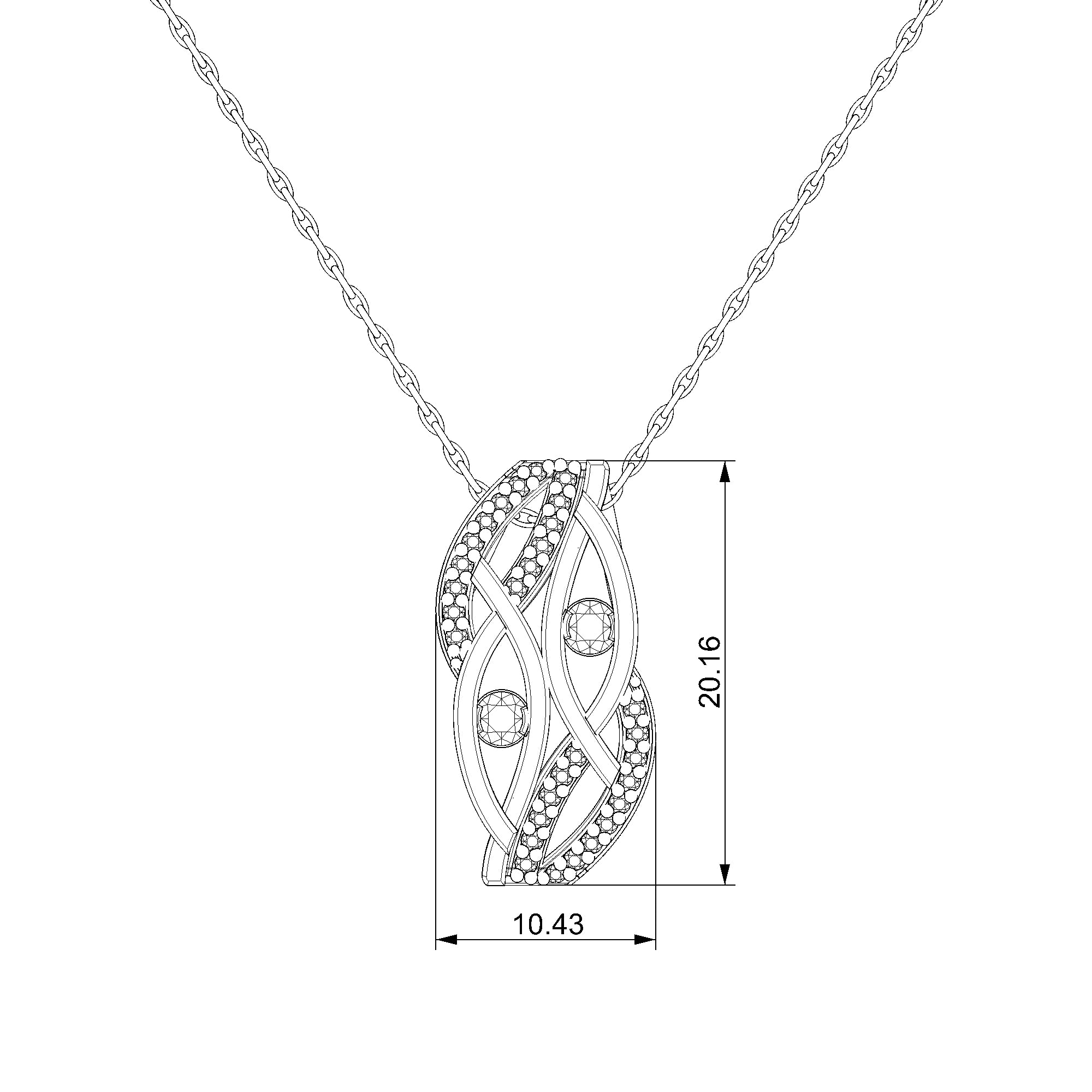 Pargold Solid Gold Elegant Twist Radiant Gemstone Necklace-Static