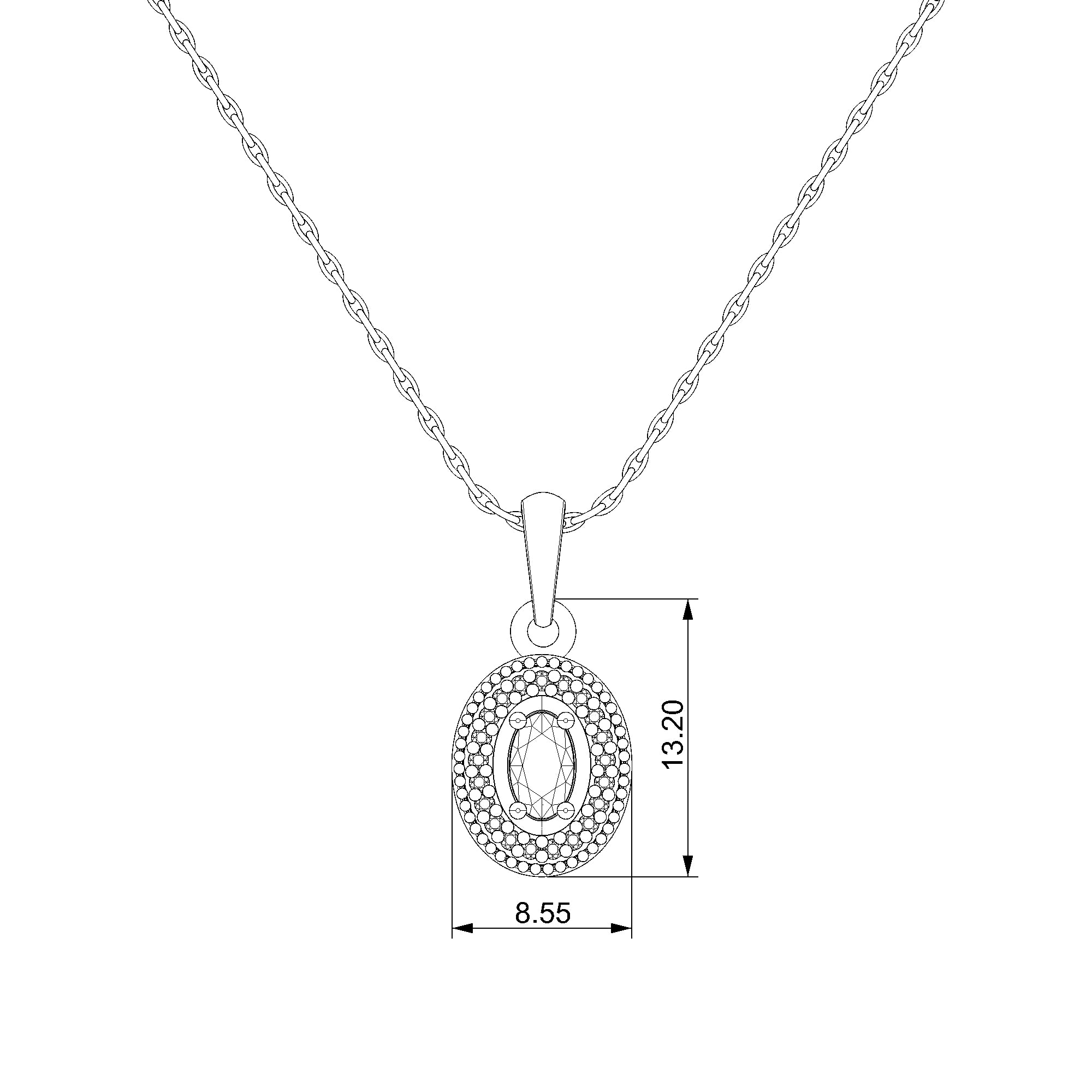 Pargold Solid Gold Heavenly Radiant Gemstone Pendant-Static