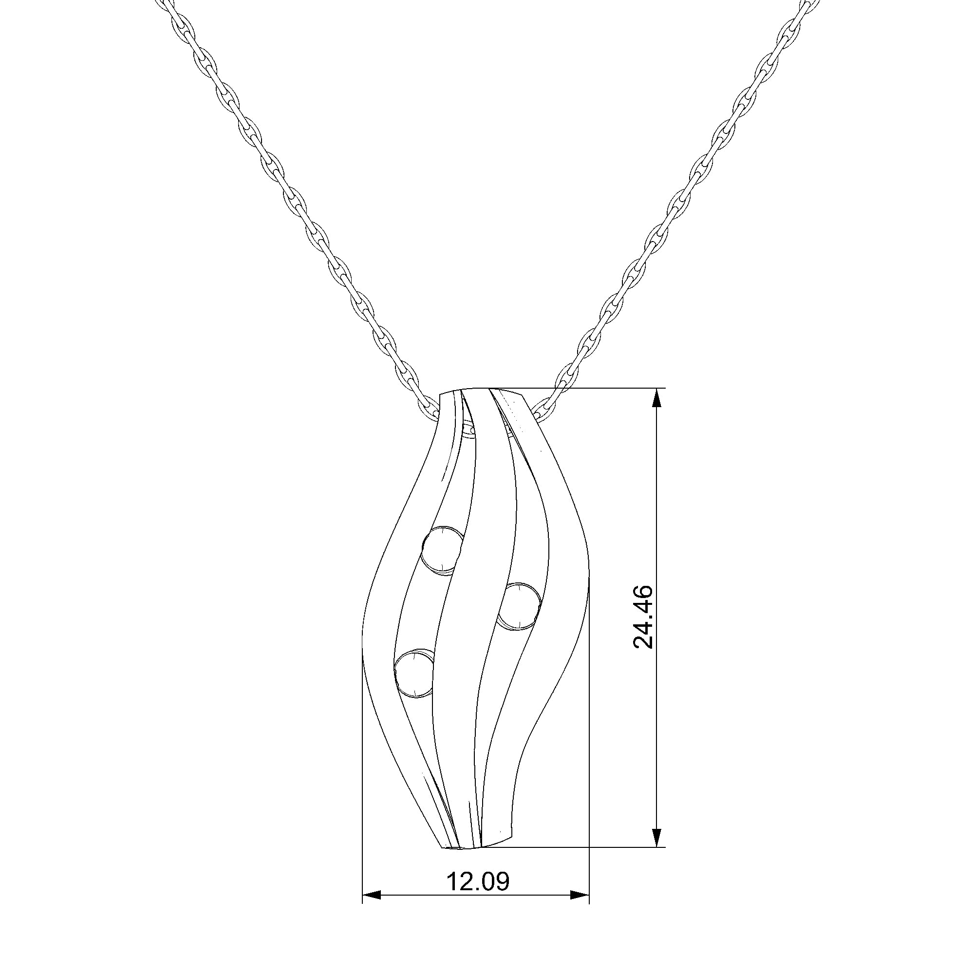 Pargold Solid Gold Elegant Wave of Radiance Necklace-Static