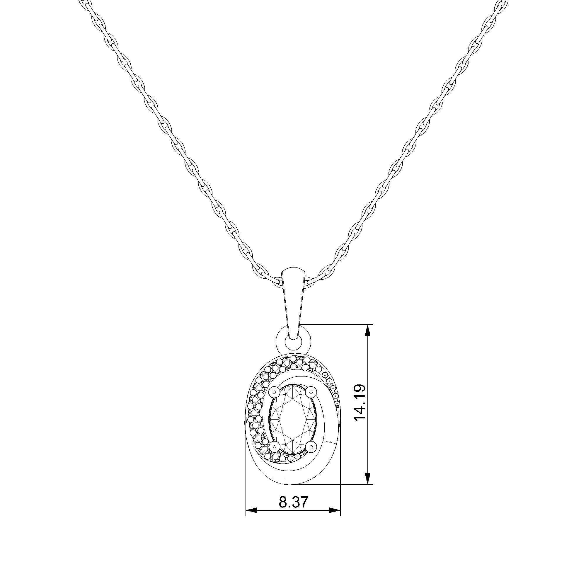 Pargold Solid Gold Timeless Elegance Gemstone Pendant-Static