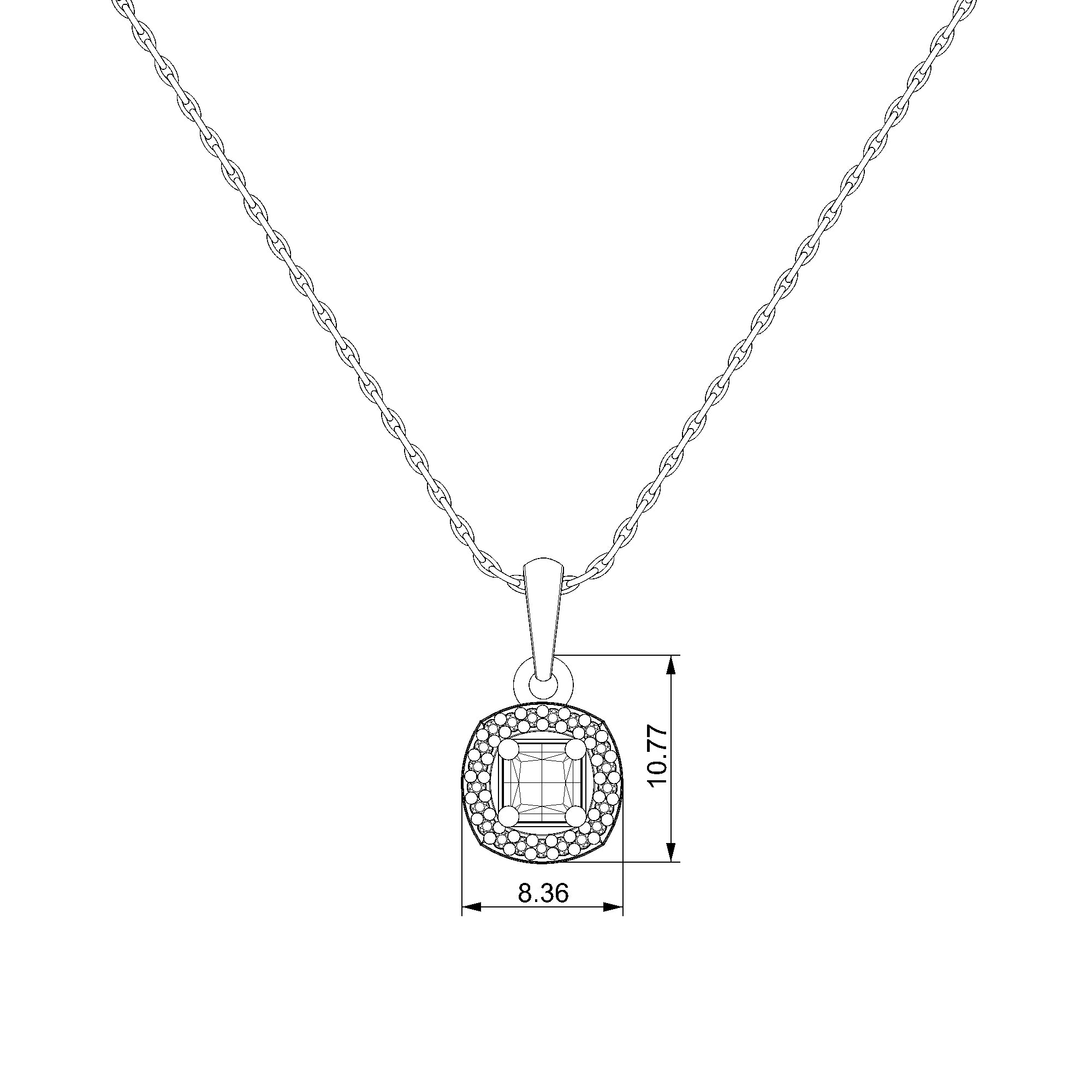 Pargold Solid Gold Timeless Elegance Radiant Gemstone Pendant-Static
