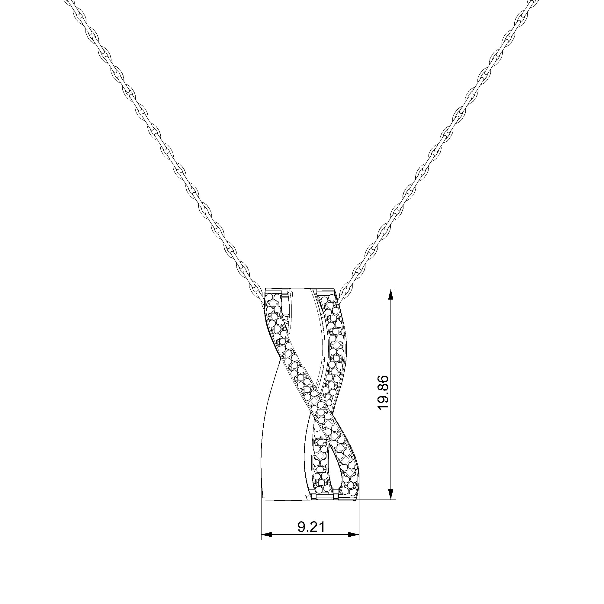 Pargold Solid Gold Elegant Infinite Radiance Necklace-Static