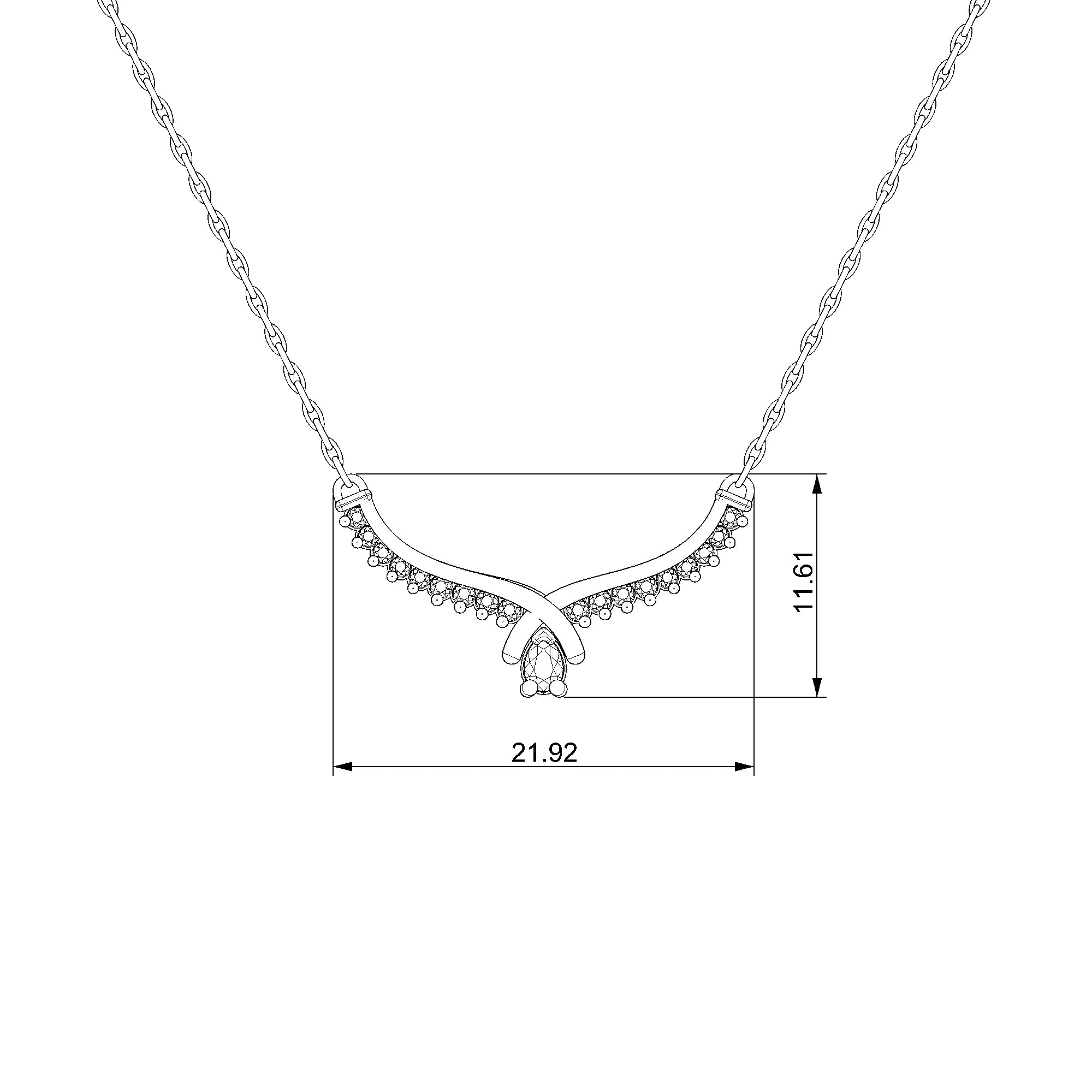 Pargold Solid Gold Enchanting Serenity Neckline Necklace-Static