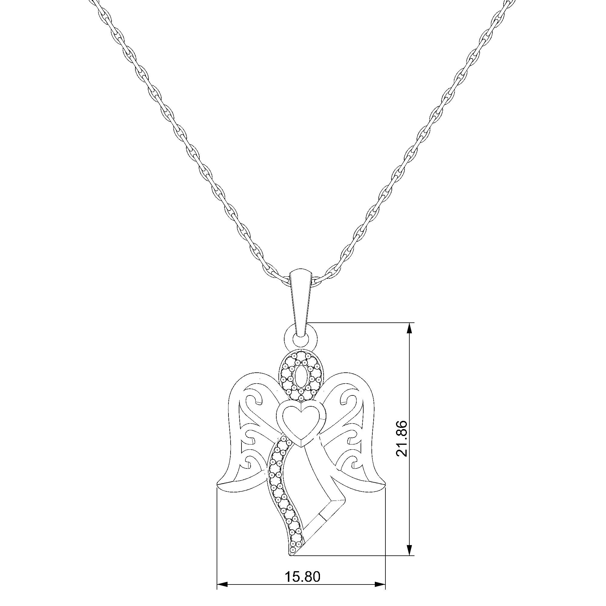 Pargold Solid Gold Heavenly Guardian Angel Pendant-Static