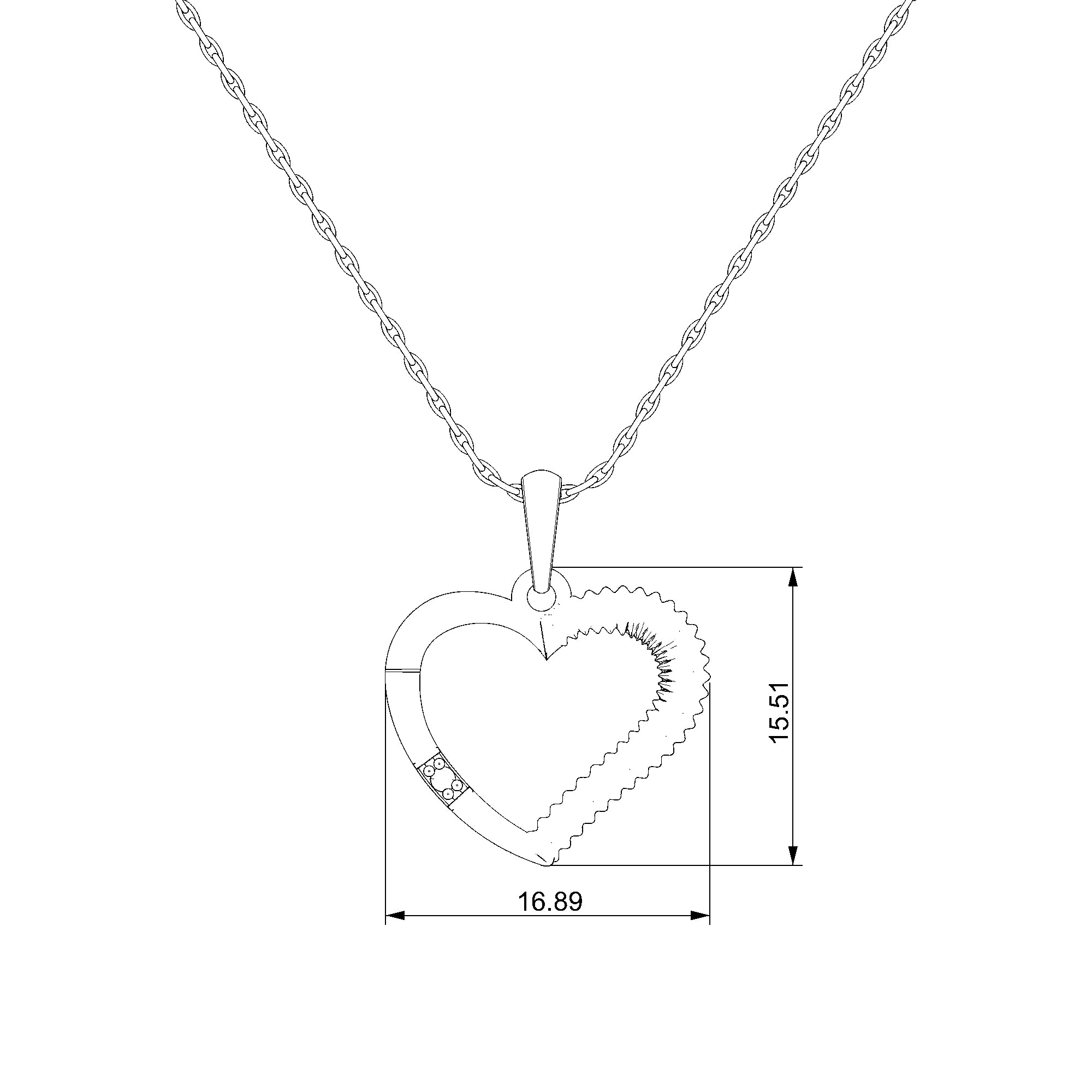 Pargold Solid Gold Whimsical Heart Embrace Pendant-Static