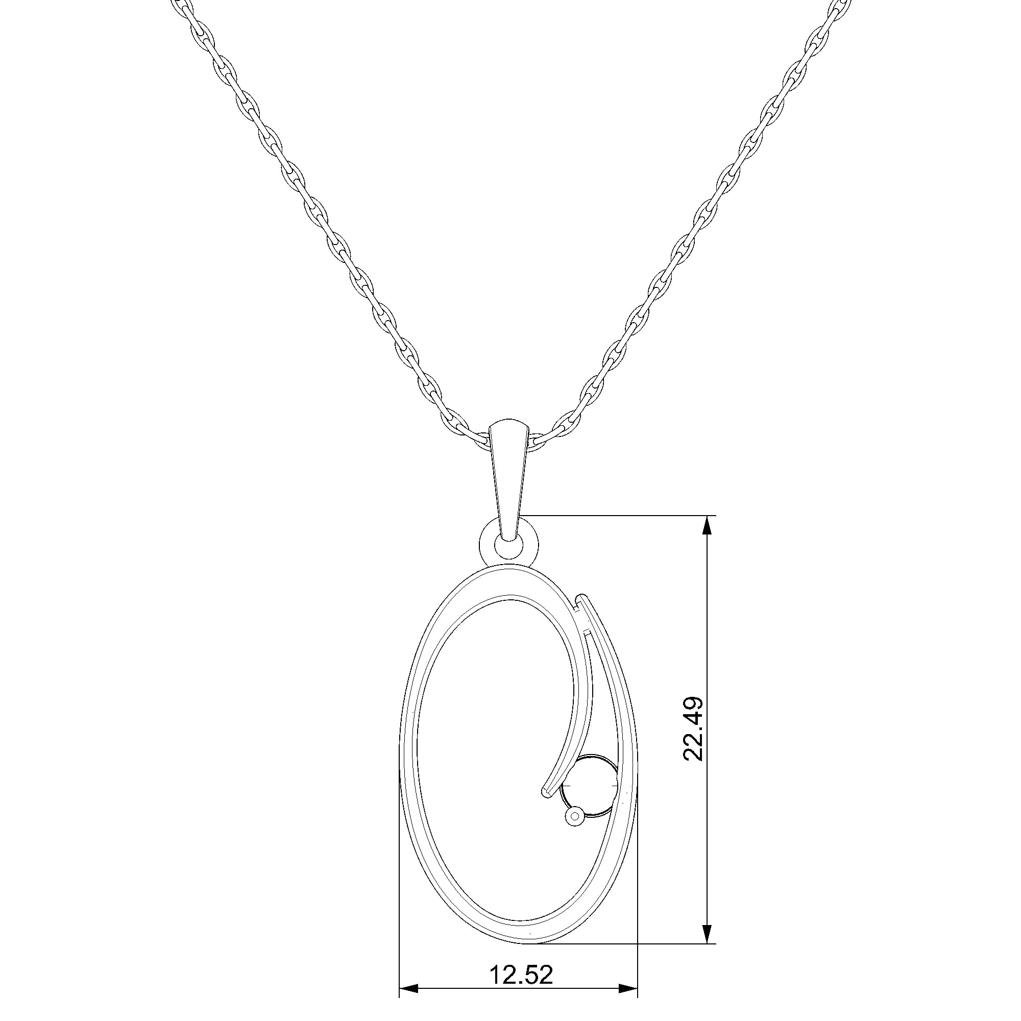 Pargold Solid Gold Elegantly Crafted Radiant Oval Pendant-Static