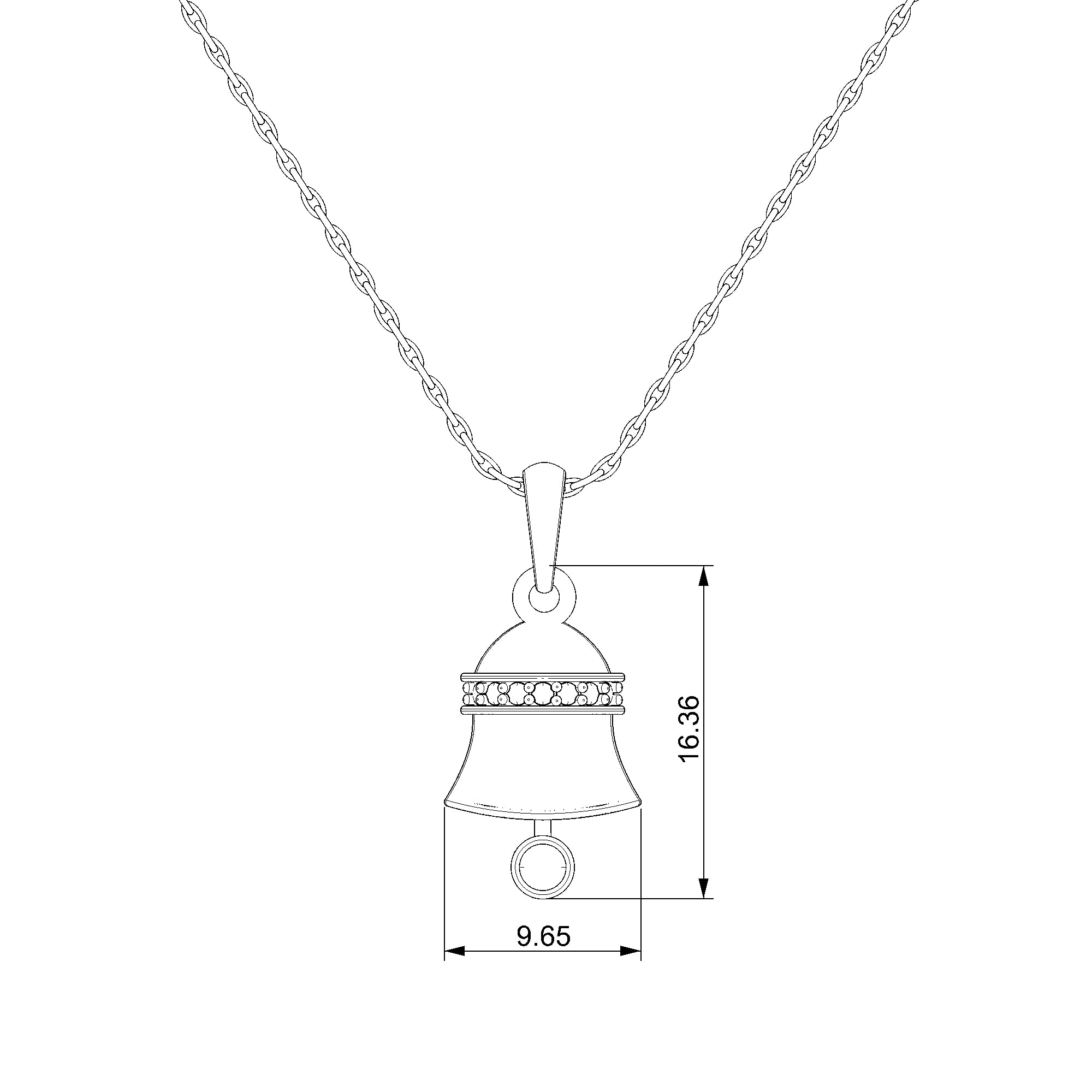 Pargold Solid Gold Enchanting Bell Charm Pendant-Static