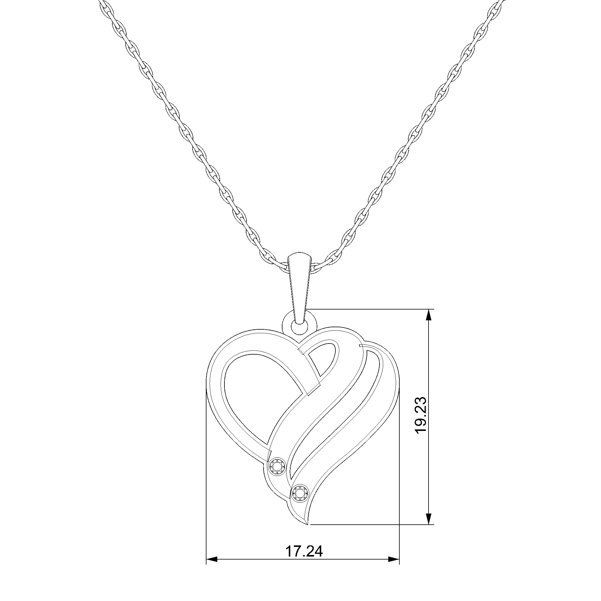 Pargold Solid Gold Enchanting Heart Twirl Pendant-Static