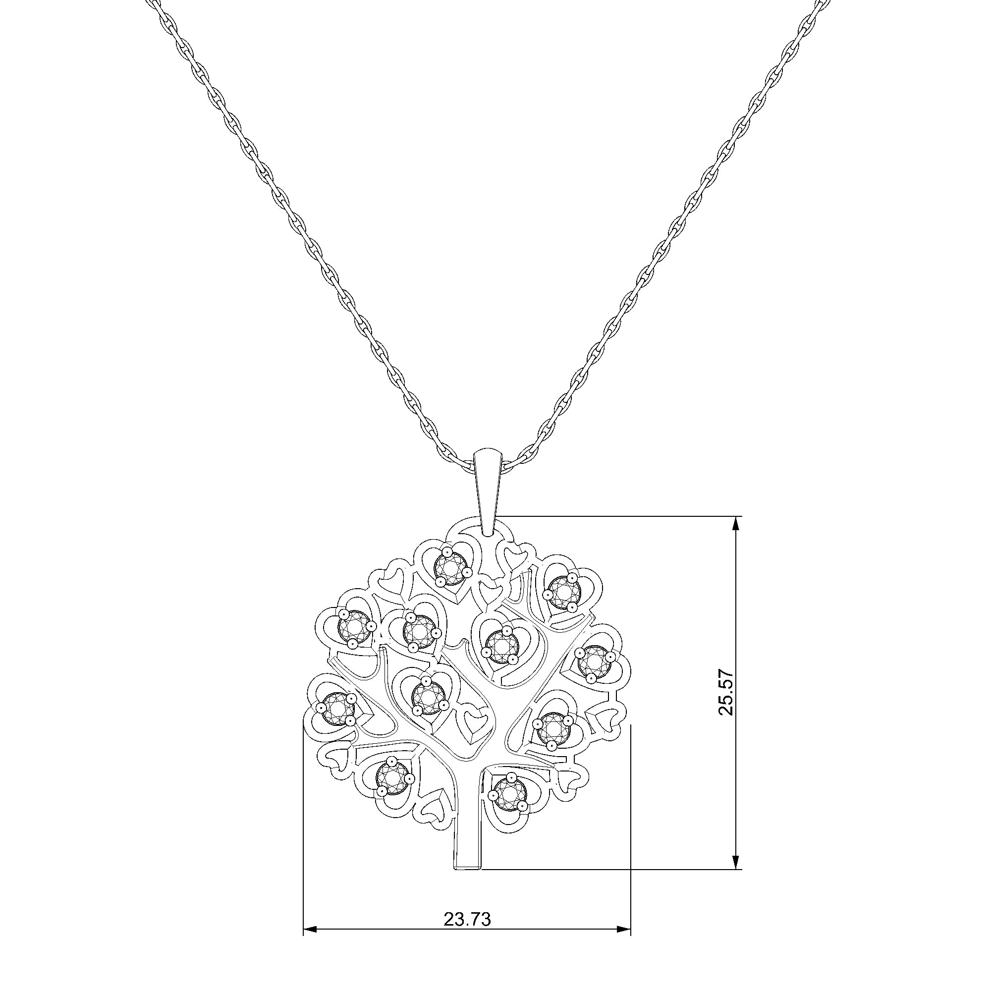 Pargold Solid Gold Blessed Tree of Life Pendant-Static