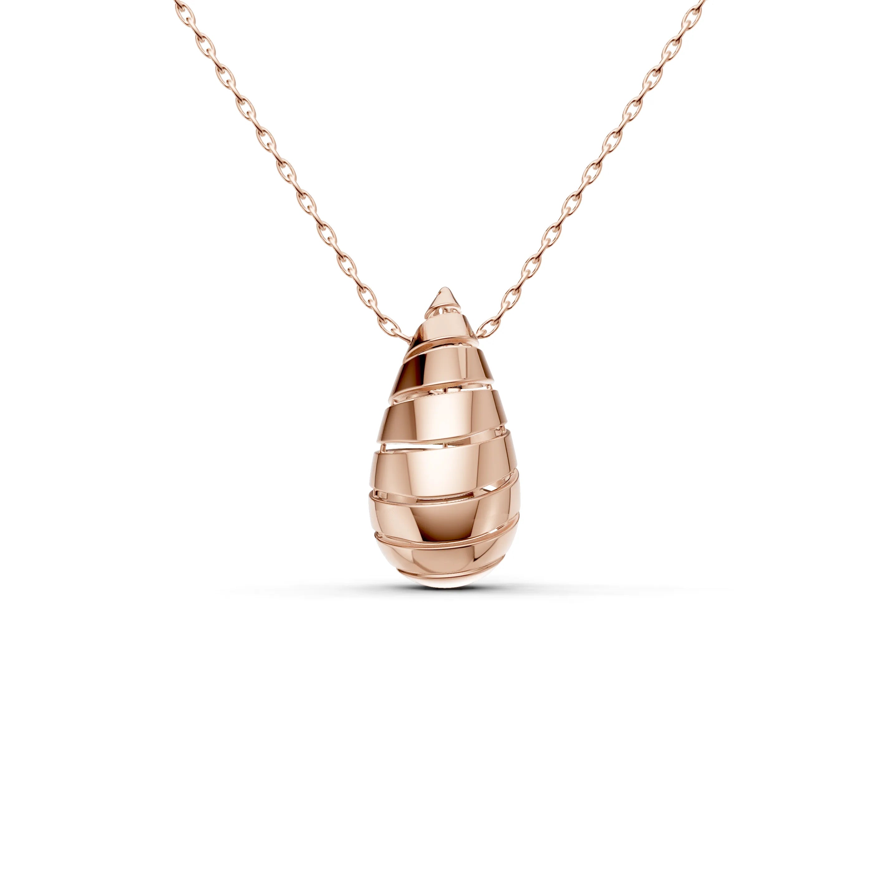 Pargold Solid Gold Elegant Spiral Cascade Necklace -Rose_Static_Rose
