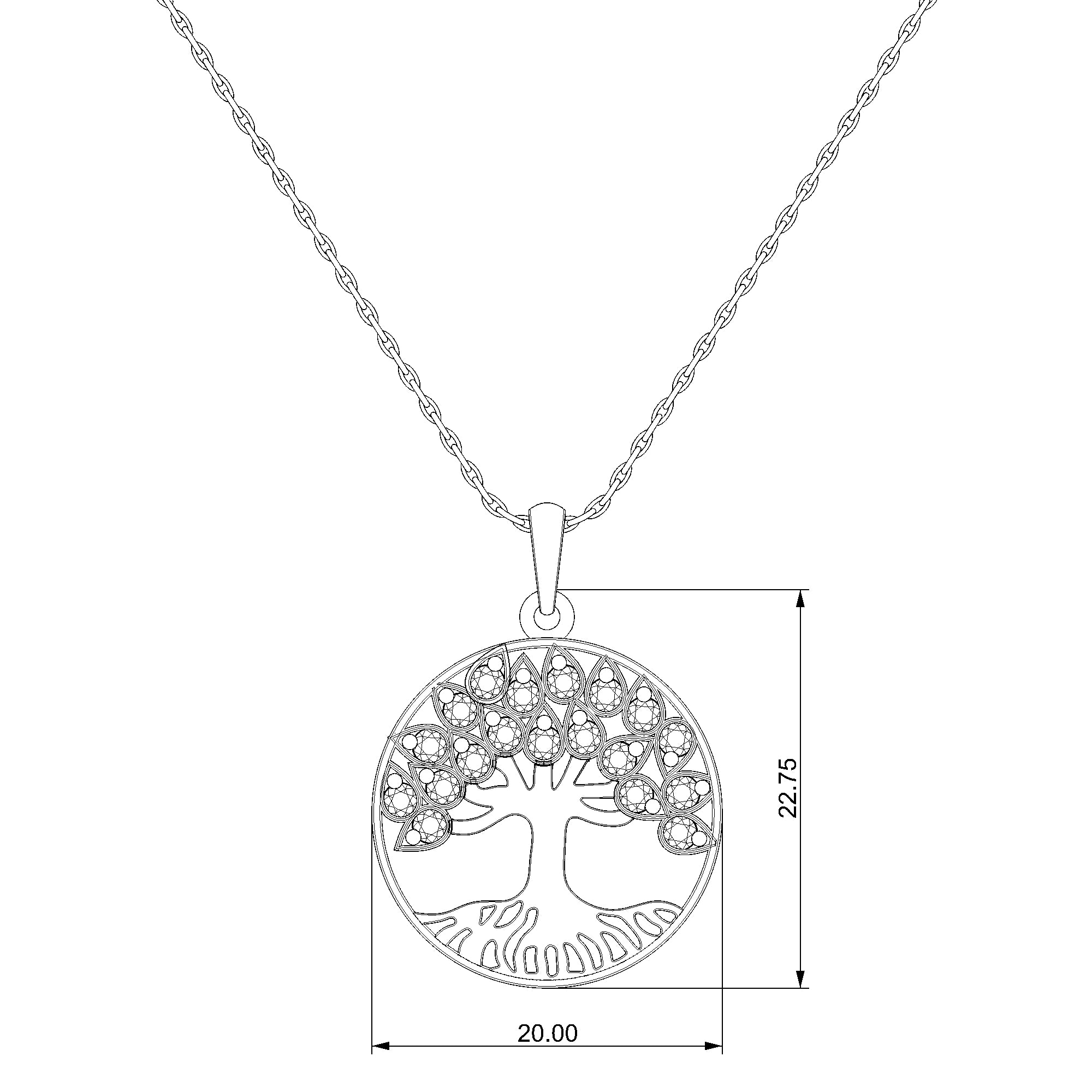 Pargold Solid Gold Tree of Life Serenity Pendant-Static