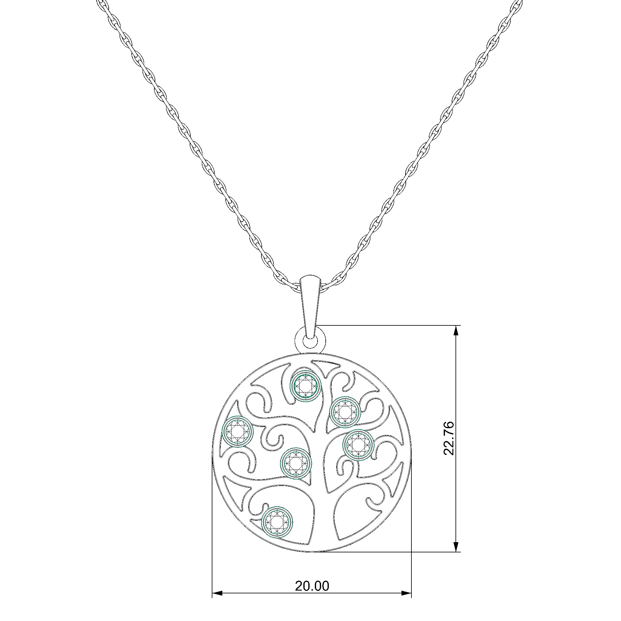 Pargold Solid Gold Tree of Life Blossom Pendant-Static