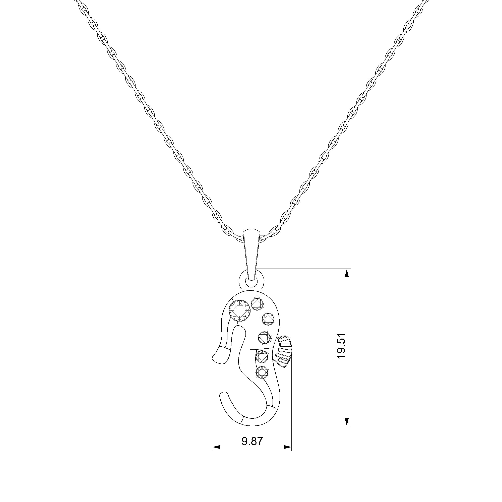 Pargold Solid Gold Marine Elegance Seahorse Charm-Static