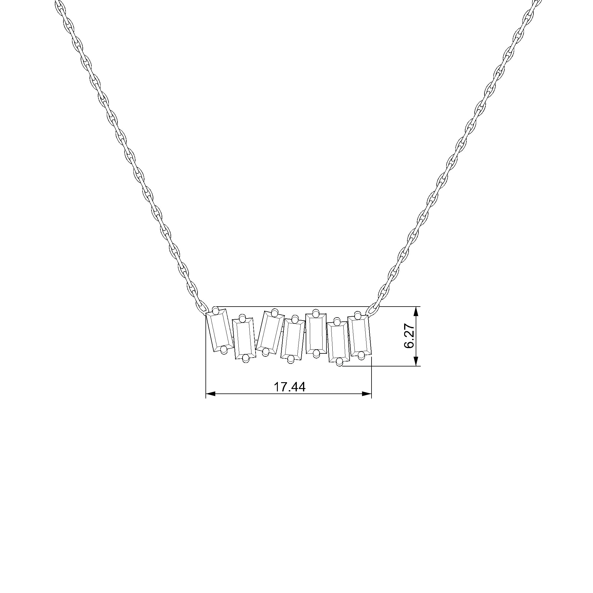 Pargold Solid Gold Modern Elegance Bar Pendant-Static