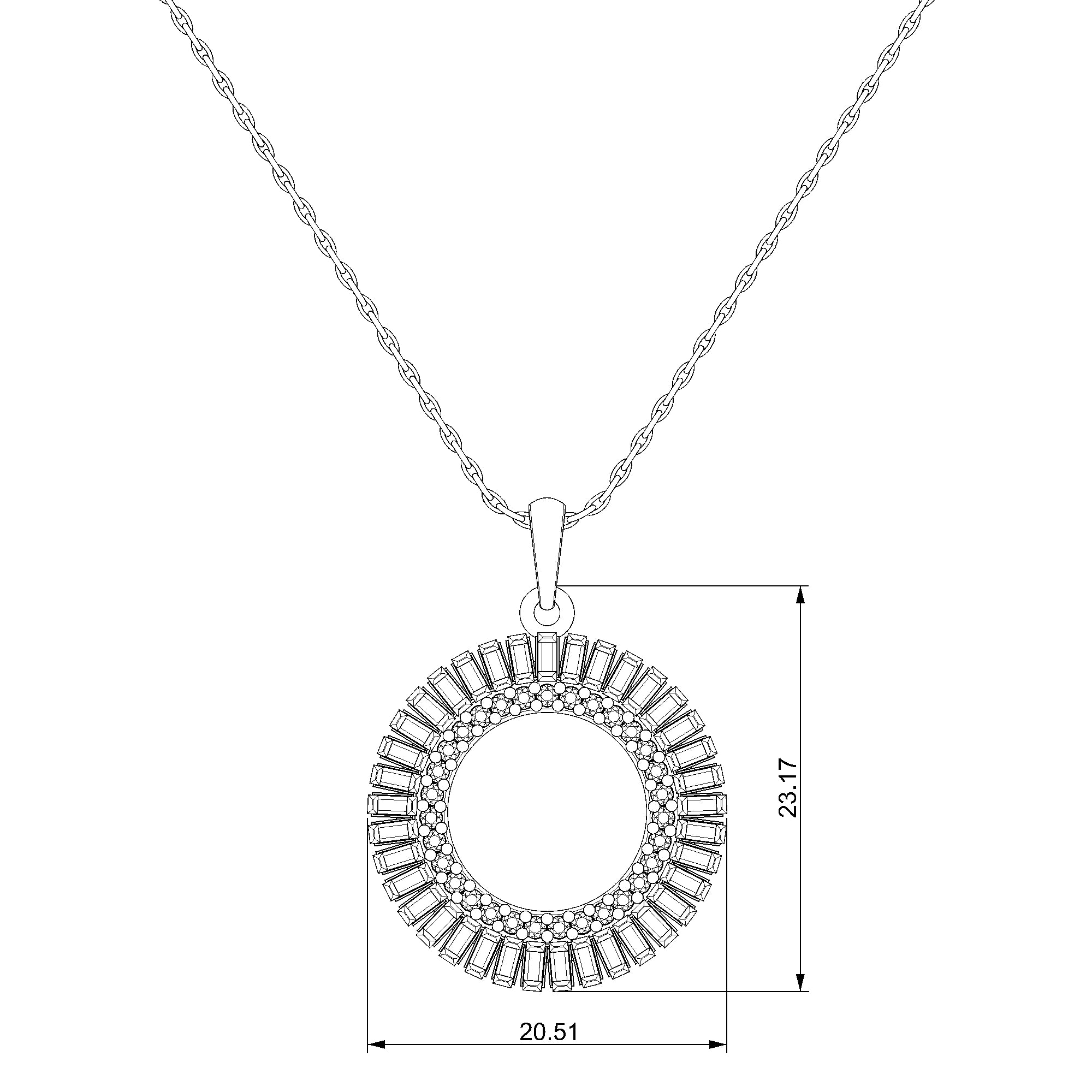 Pargold Solid Gold Radiant Halo Spark Pendant-Static