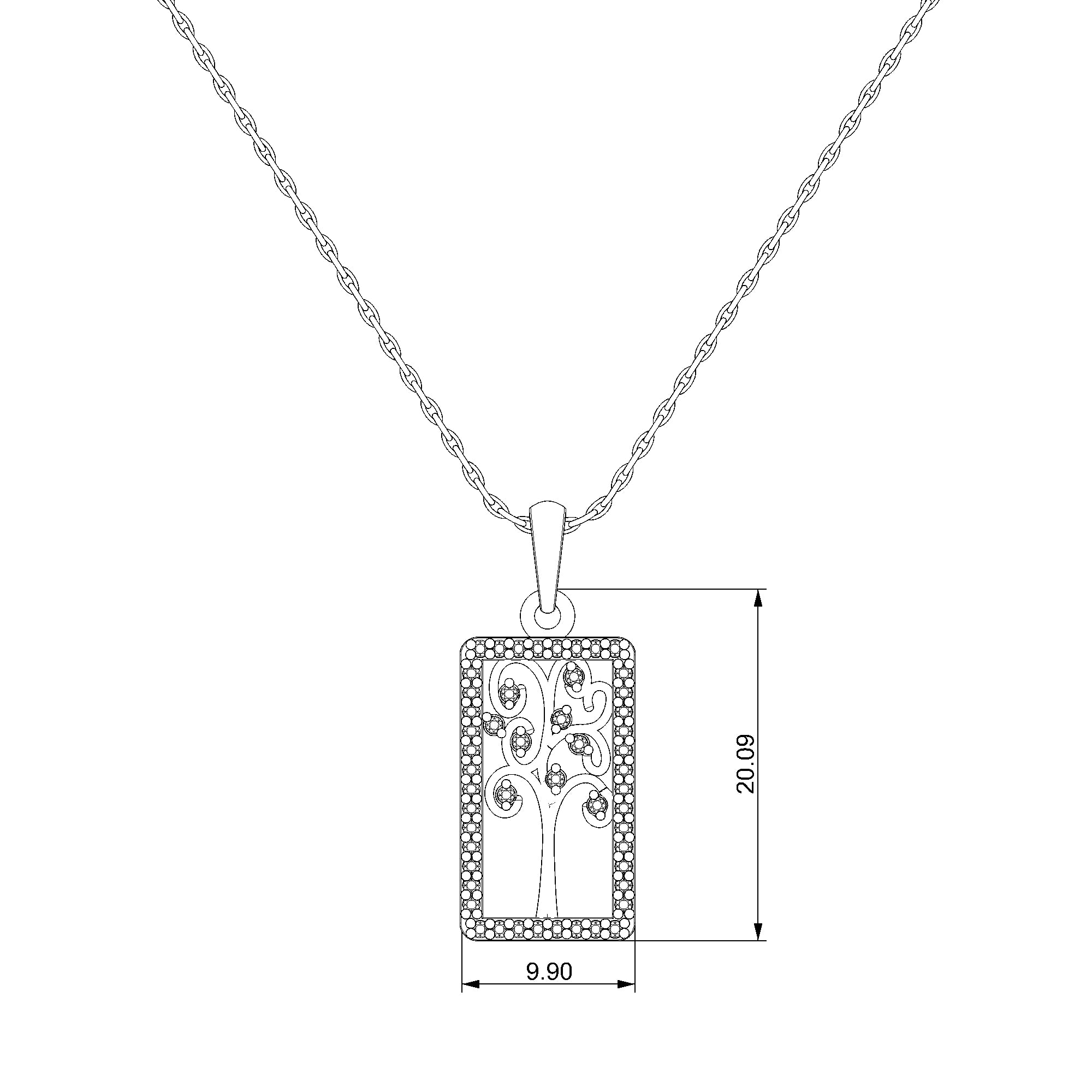 Pargold Solid Gold Sylvan Heirloom Pendant Necklace-Static