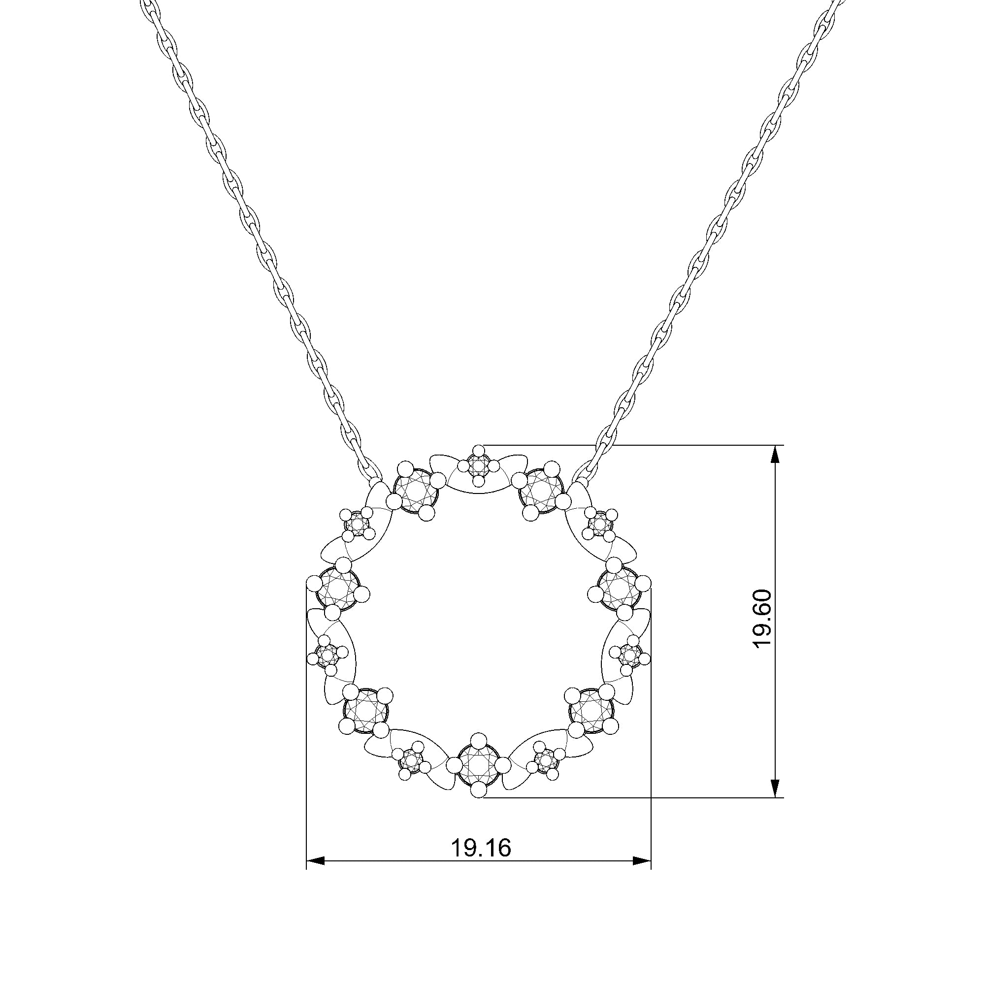 Pargold Solid Gold Eternal Wreath Pendant Necklace-Static