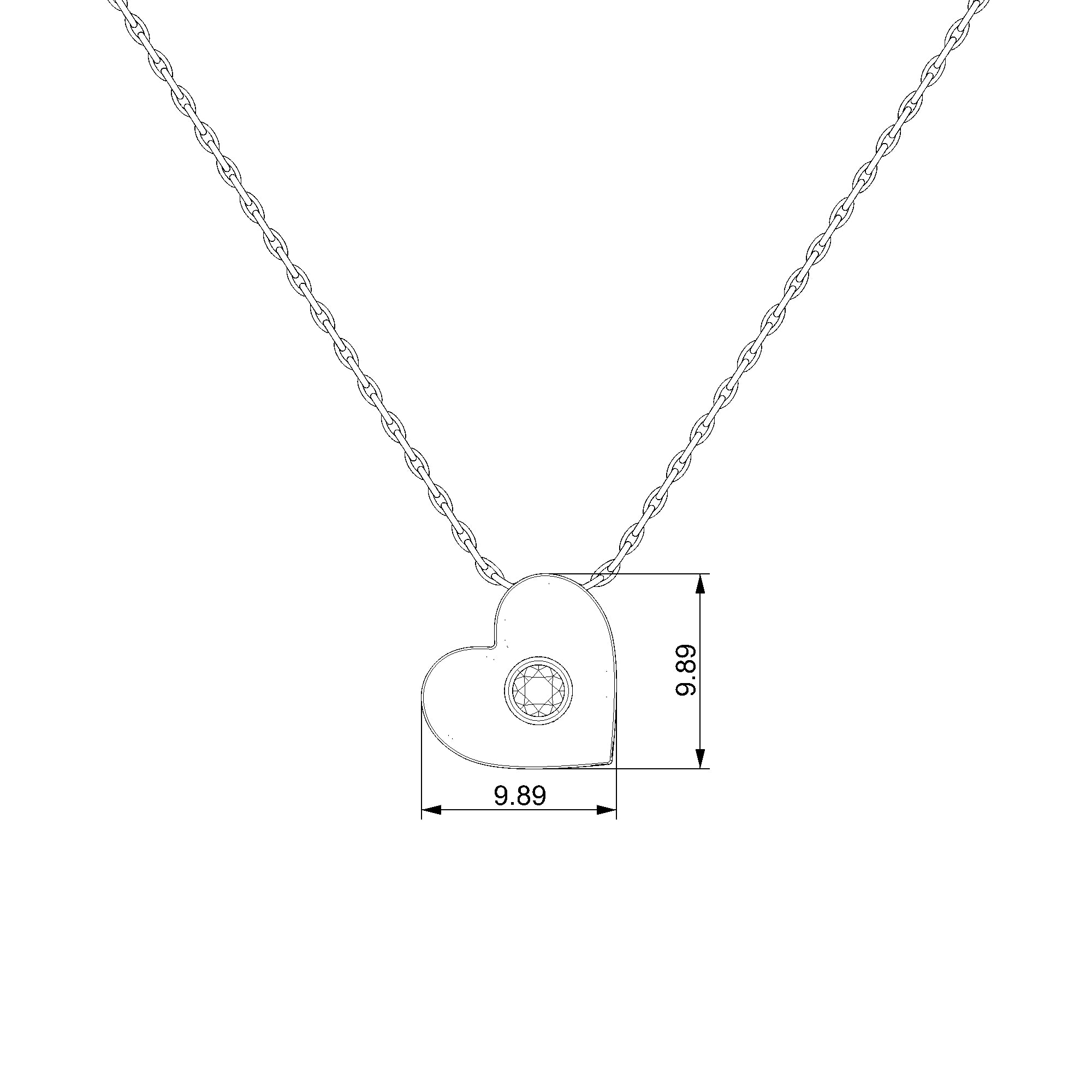 Pargold Solid Gold Heartfelt Elegance Radiant Gemstone Necklace-Static