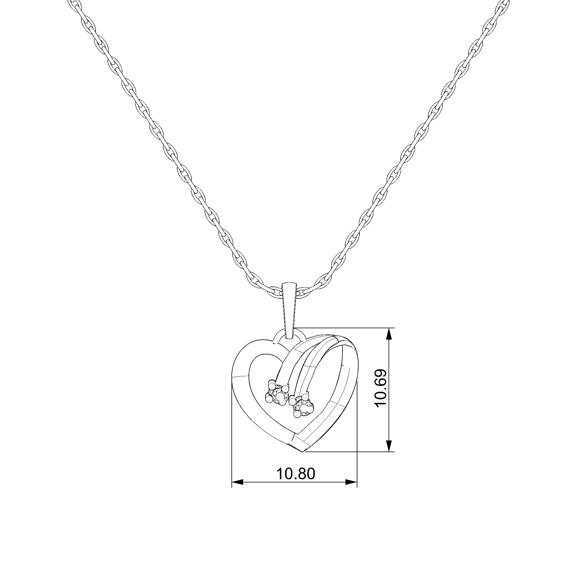 Pargold Solid Gold Enchanting Heart Pendant: A Symphony of Love and Elegance-Static